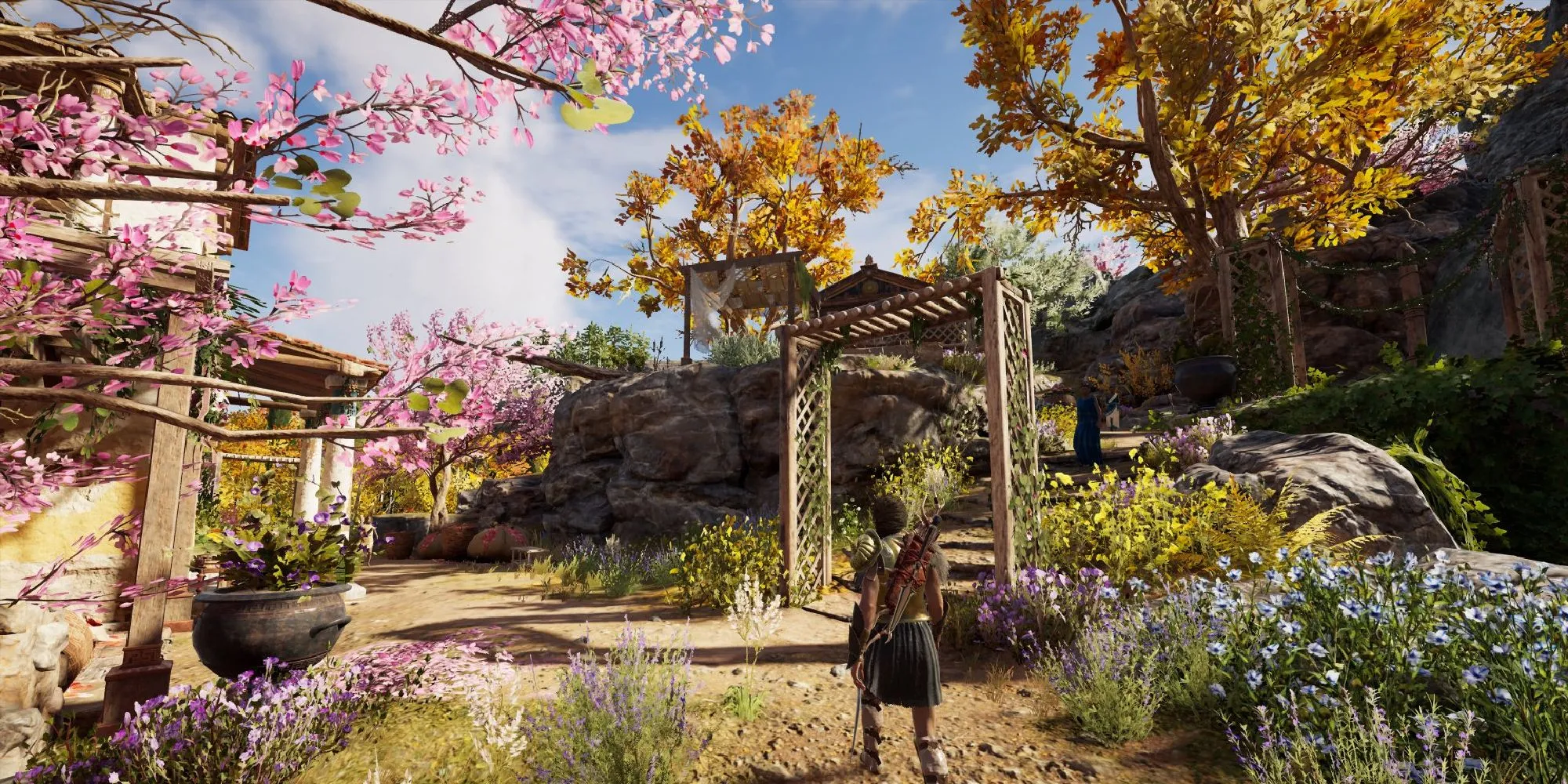Kassandra bước vào vùng đất Lalaia Hy Lạp cổ đại trong Assassin's Creed Odyssey