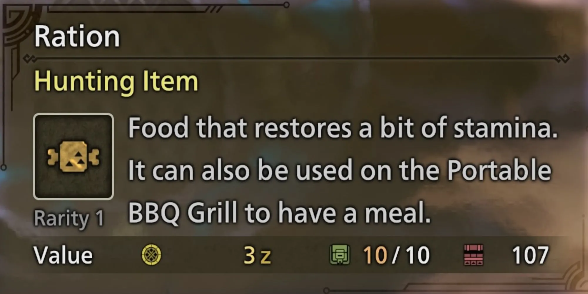 Khẩu phần ăn (Ration) giúp phục hồi thể lực cho thợ săn Monster Hunter Wilds