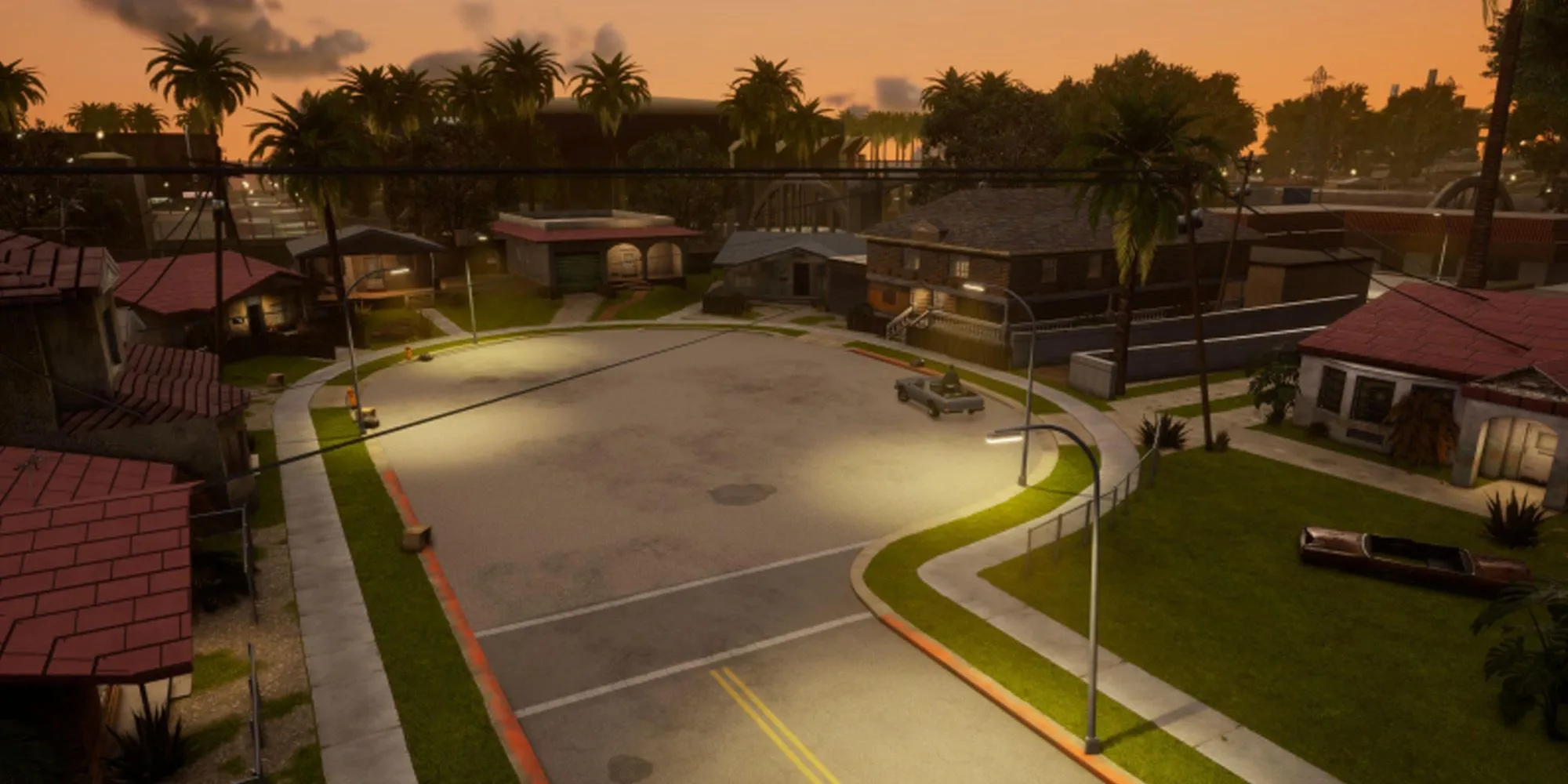 Khu phố Grove Street quen thuộc trong GTA San Andreas, quê nhà của CJ