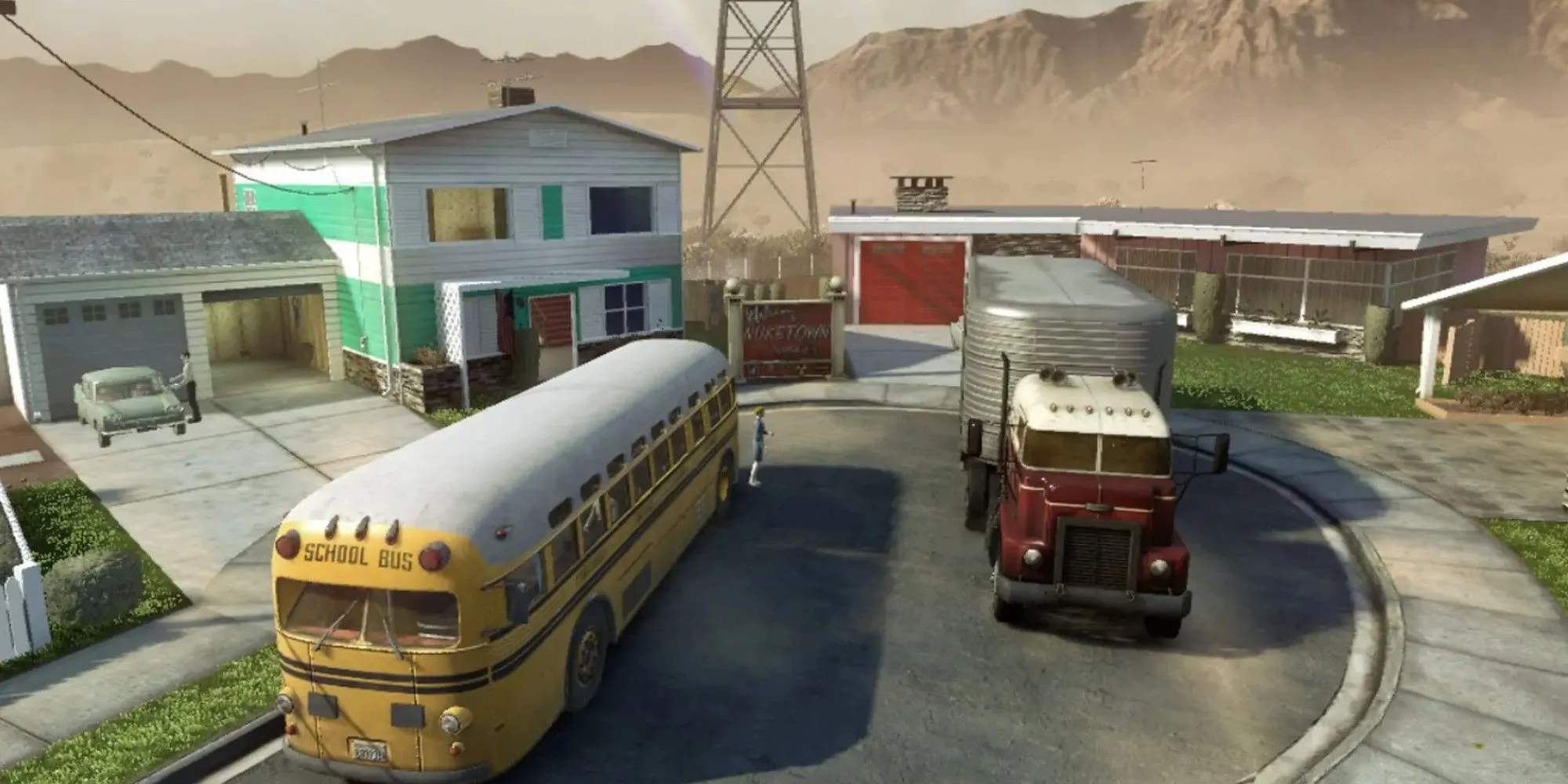 Khung cảnh quen thuộc của bản đồ Nuketown trong Call of Duty