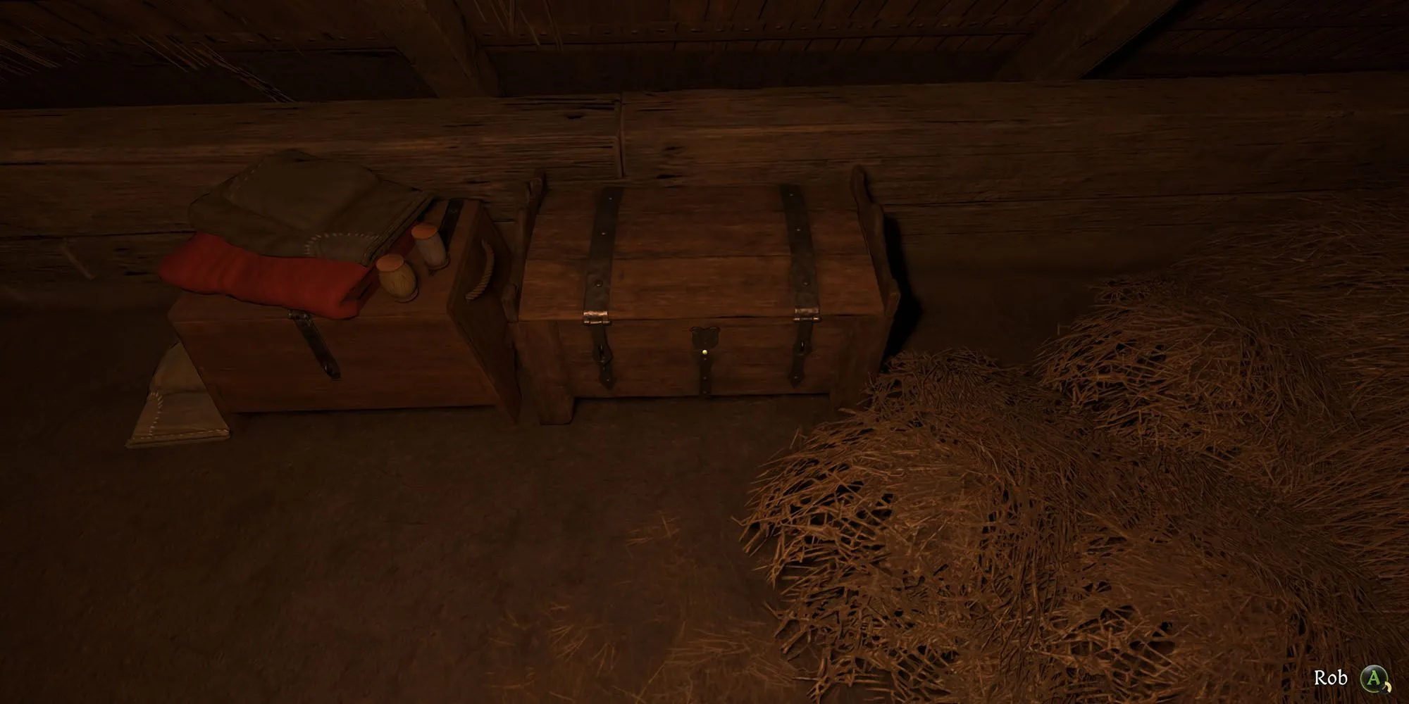 Lấy trộm trang phục đạo chích từ chiếc rương ở tầng trên của Nhà tắm Zhelejov trong Kingdom Come Deliverance 2
