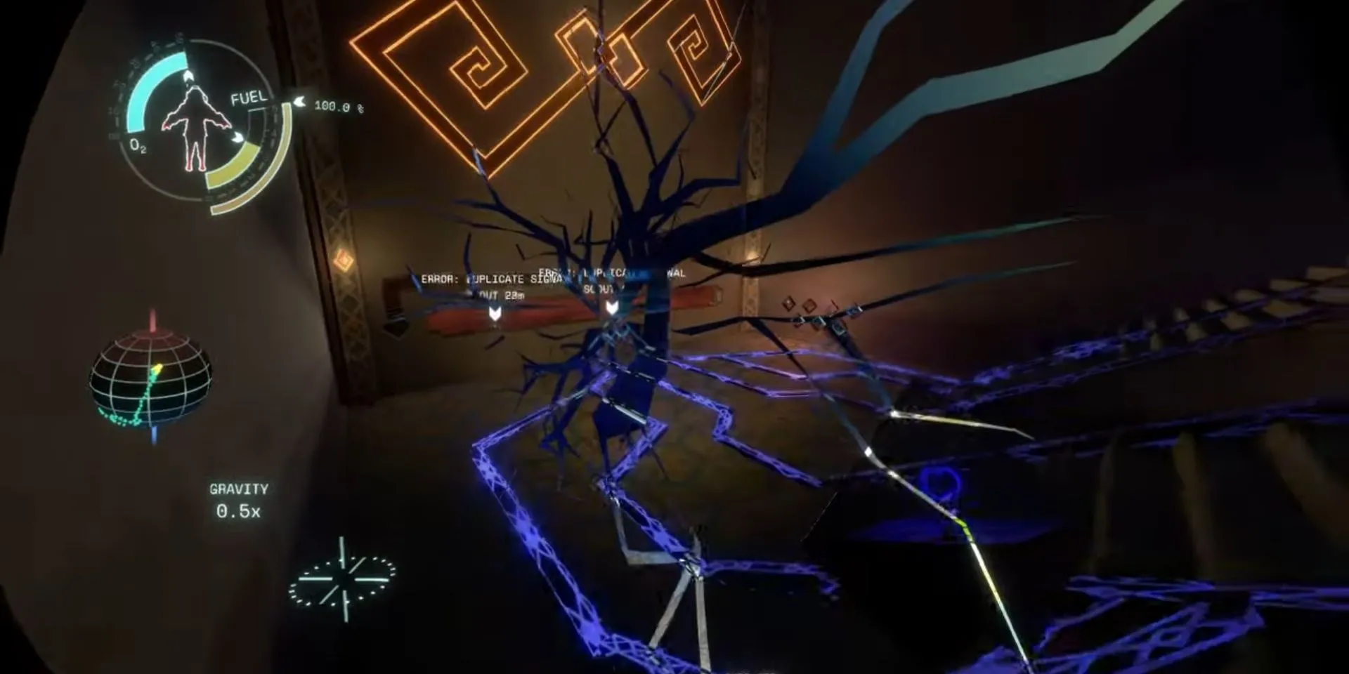 Màn hình hiển thị dòng chữ YOU BROKE SPACETIME trong game Outer Wilds sau khi người chơi gây ra nghịch lý