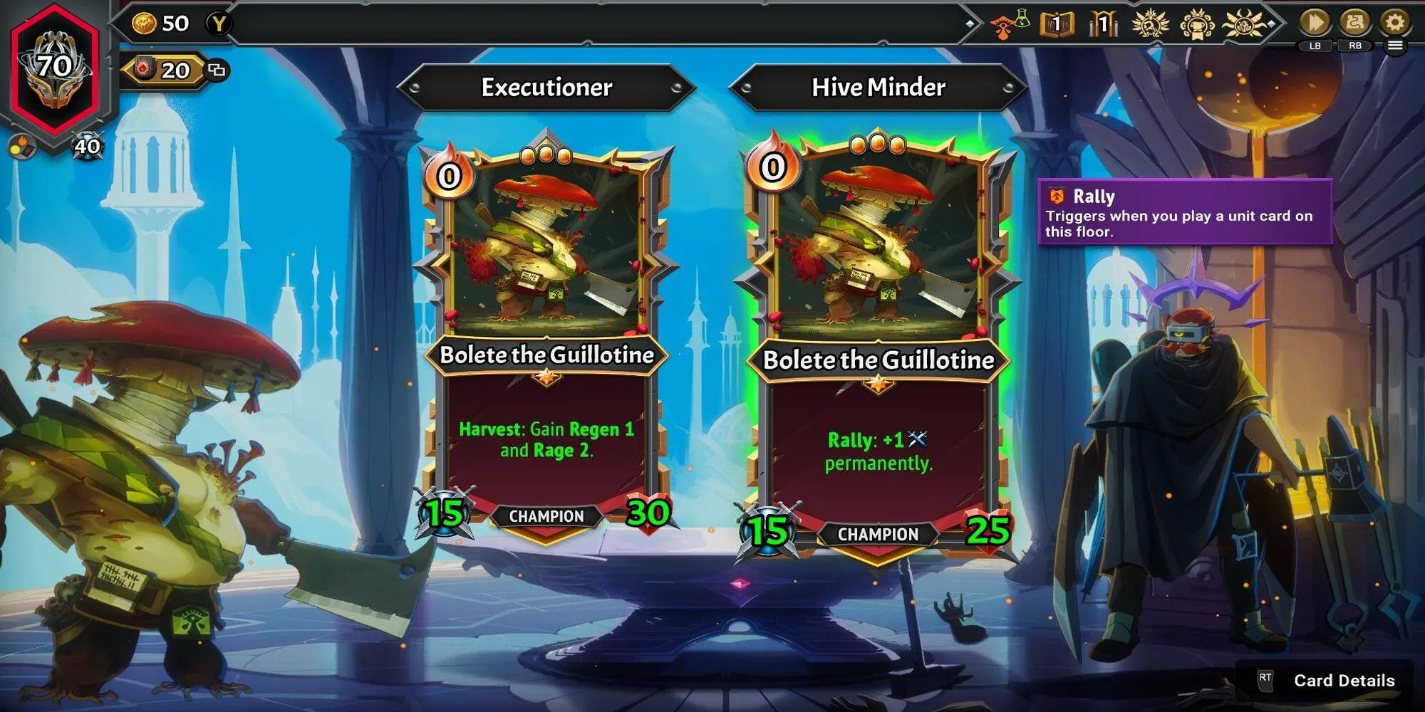 Monster Train 2: Kẻ Kế Nhiệm Hoàn Hảo Thể Loại Roguelike Deckbuilder 1 Màn hình nâng cấp tướng trong Monster Train 2