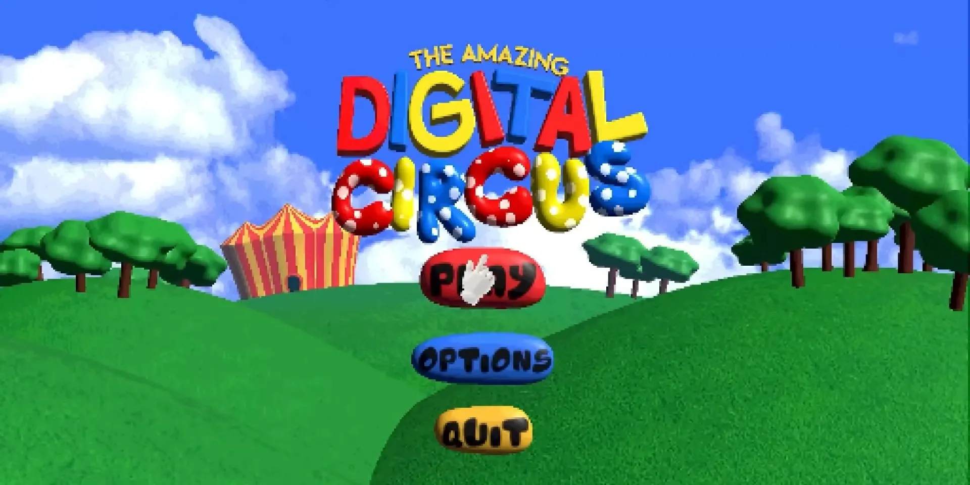 Màn hình tiêu đề của game The Amazing Digital Circus
