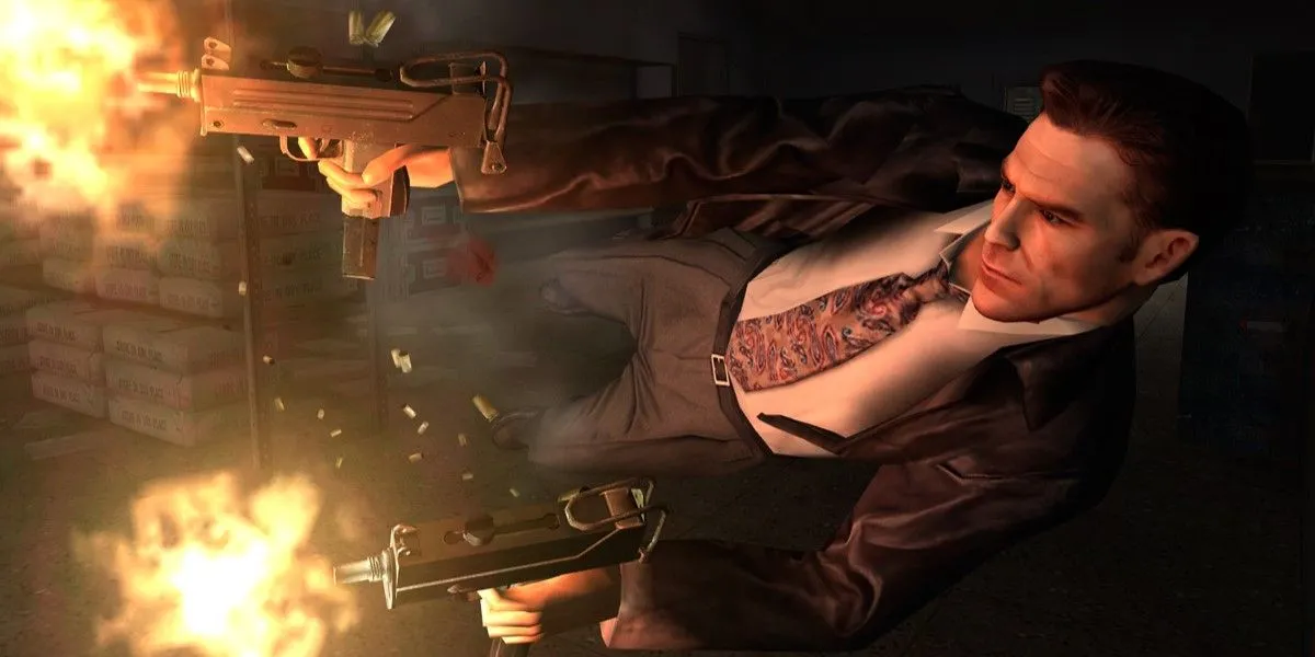 Max Payne trong Max Payne 2 ngắm bắn với hiệu ứng bullet time đặc trưng
