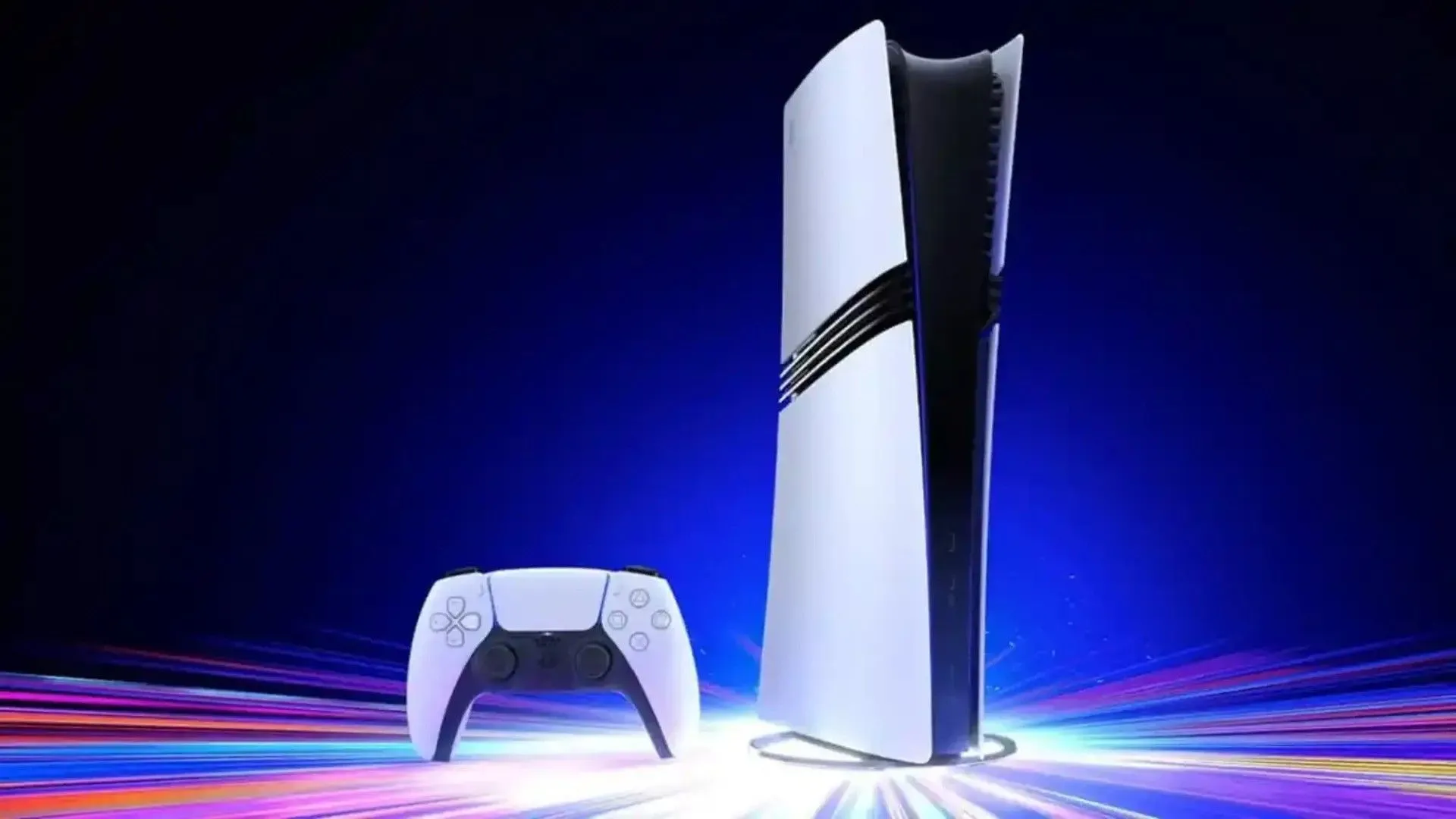 Sony Tặng 5 Ngày PS Plus Miễn Phí: Đừng Bỏ Lỡ Quà Đền Bù! 1 Máy chơi game PS5 Pro và logo PlayStation tượng trưng cho chính sách đền bù của Sony