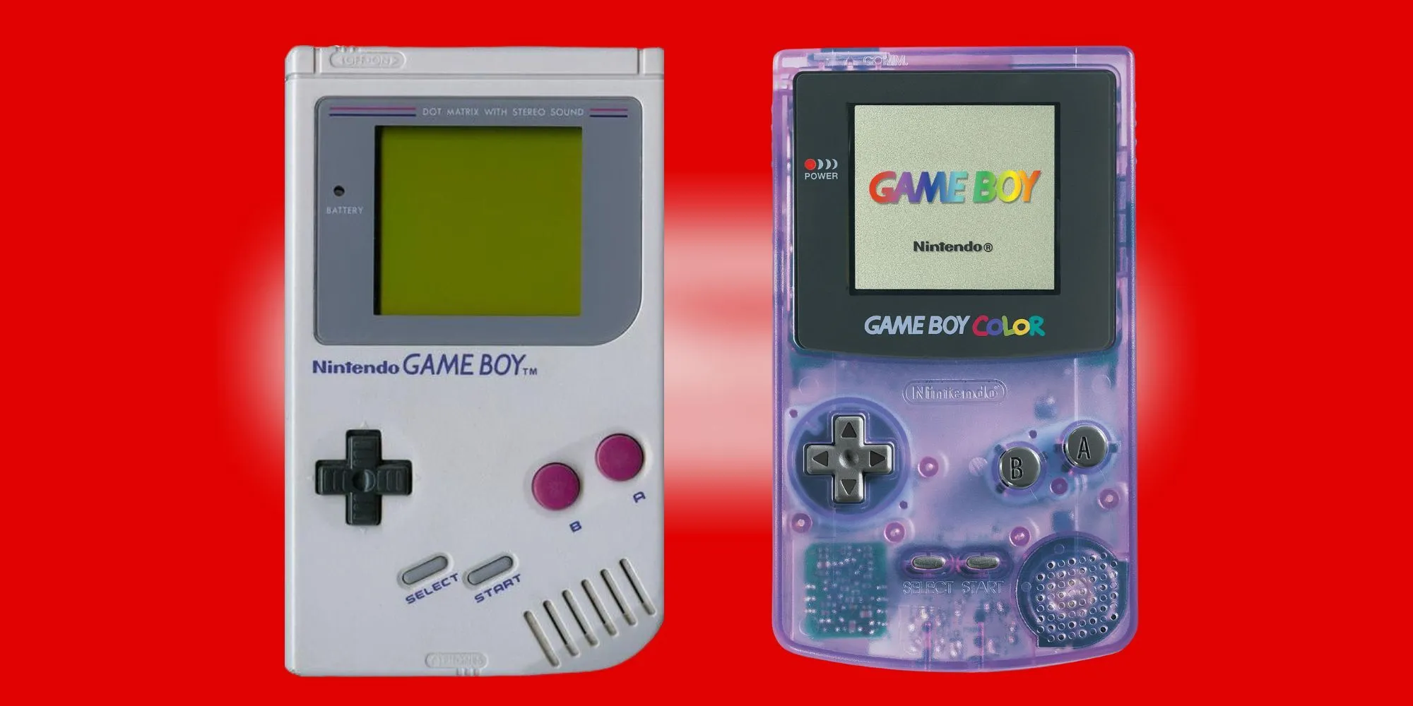 Máy Game Boy gốc và Game Boy Color đặt cạnh nhau