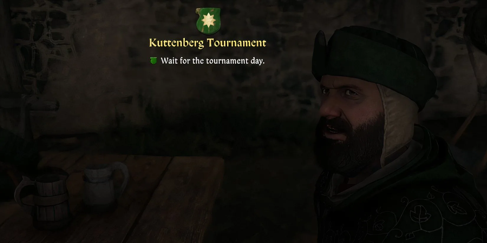 Menhard đang trao đổi với Henry về việc đăng ký tham gia Giải đấu Kuttenberg trong Kingdom Come Deliverance 2