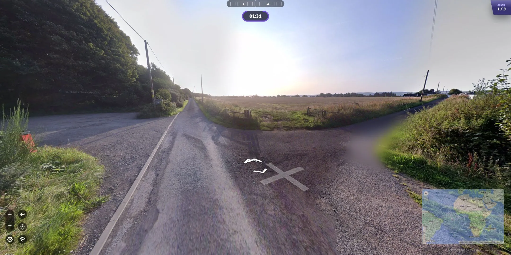 Một cánh đồng ở Dundee trong ảnh chụp màn hình của GeoGuessr