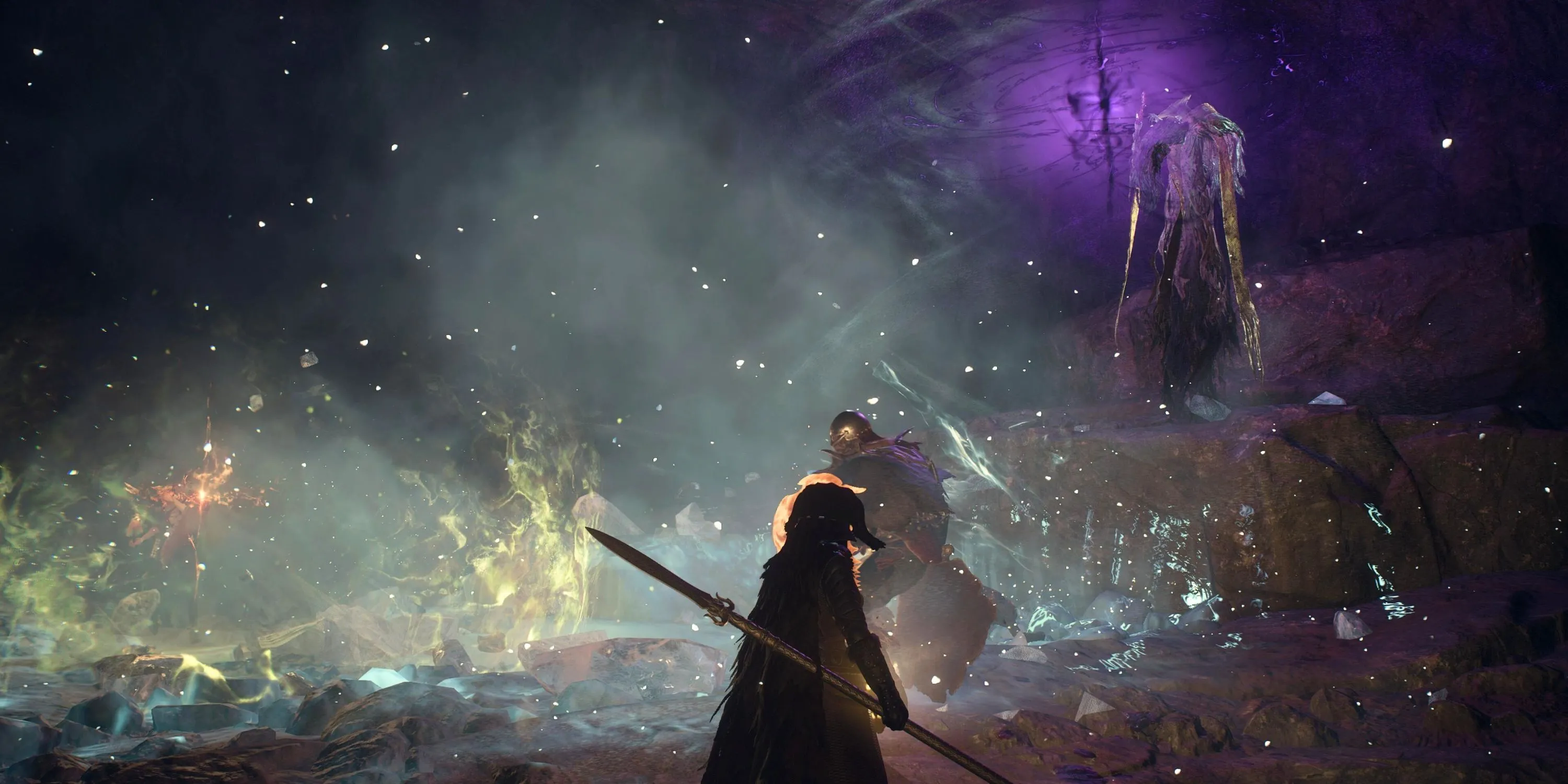Một con rồng khổng lồ trong Dragon's Dogma 2 đang tấn công trong một hầm mộ tối tăm