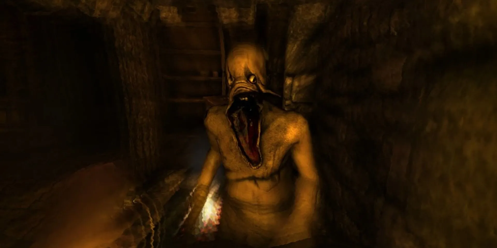 Một Gatherer Grunt đang tấn công Daniel trong Amnesia The Dark Descent