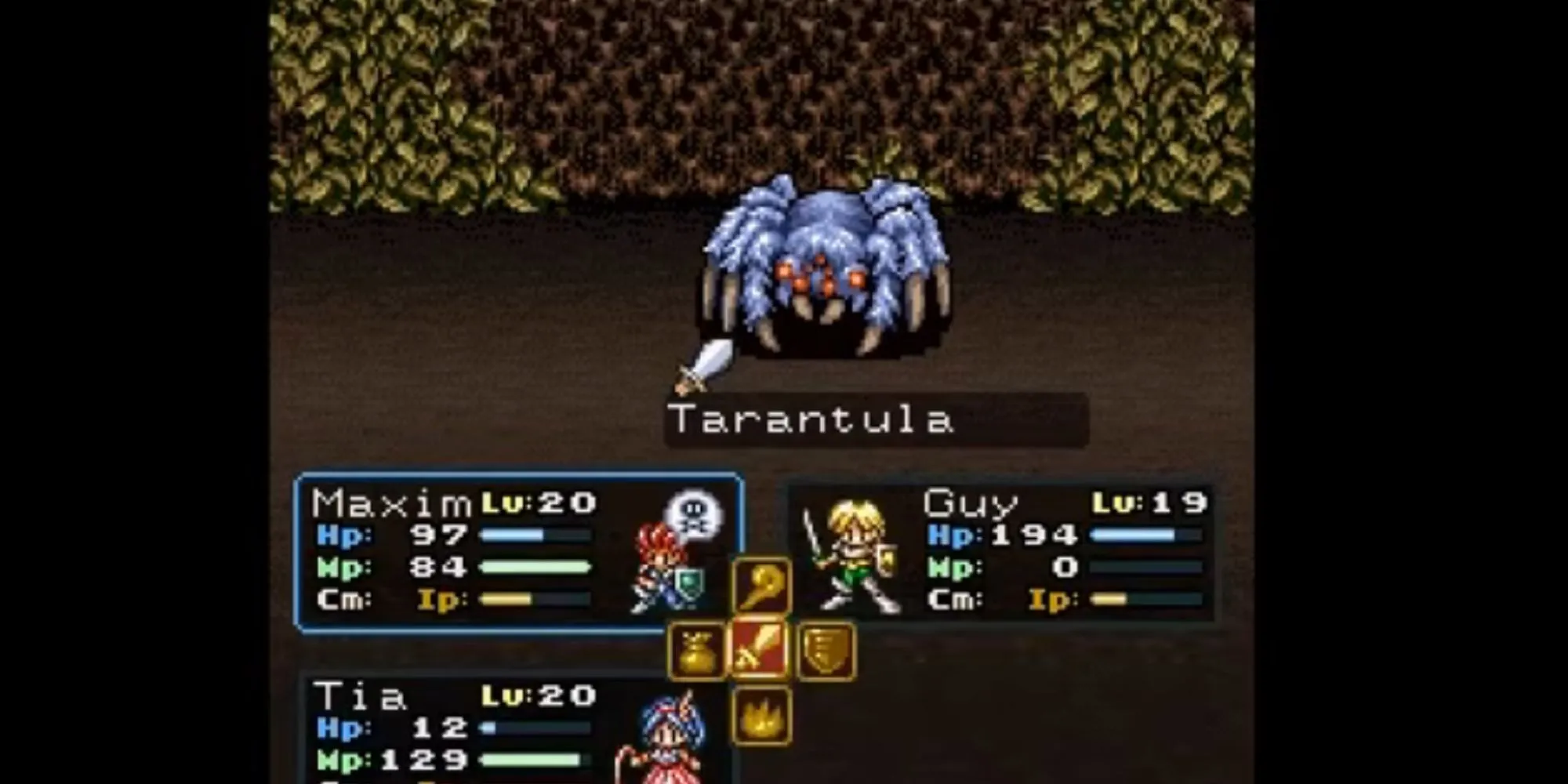 Một trận chiến trong Lufia 2 Rise of the Sinistrals với hệ thống IP độc đáo