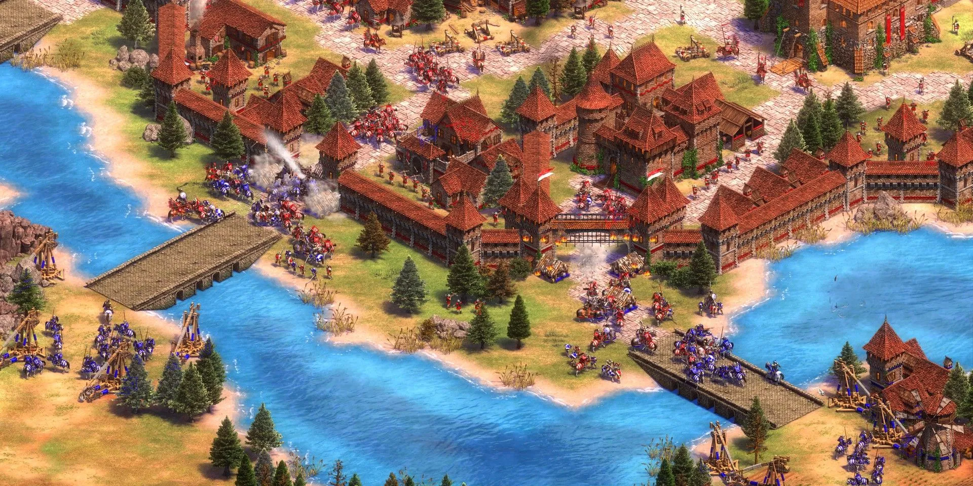Một trận công thành kinh điển trong Age of Empires II Definitive Edition với nhiều loại quân tham chiến