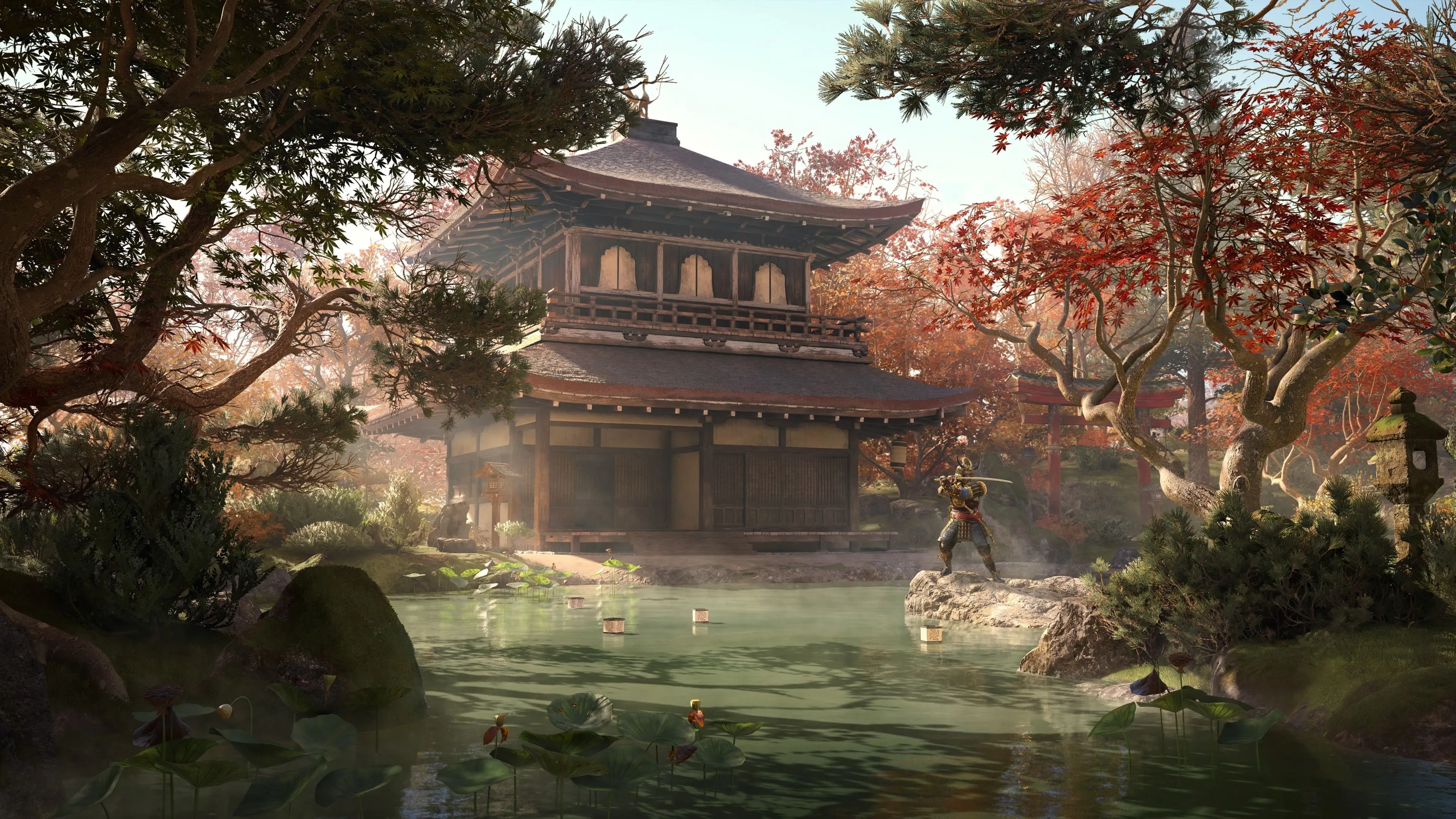 Đánh Giá Assassin's Creed Shadows: Hy Vọng Chìm Sâu Dưới Bóng Tối? 1 Ngôi chùa cổ kính trong Assassin's Creed Shadows với kiến trúc Nhật Bản đặc trưng