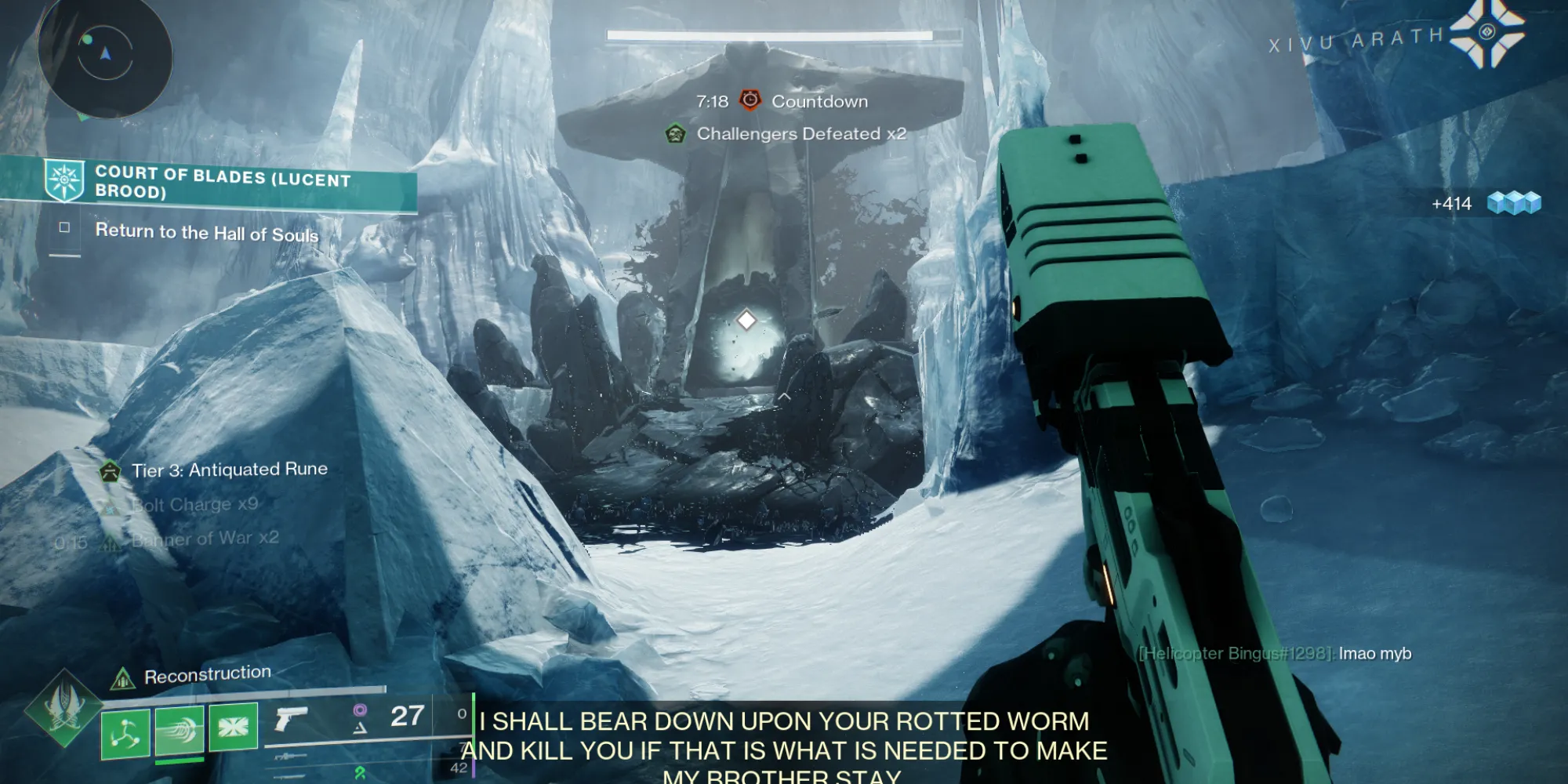 Người chơi Destiny 2 tham gia hoạt động Expert Court of Blades để hoàn thành nhiệm vụ Catalyst