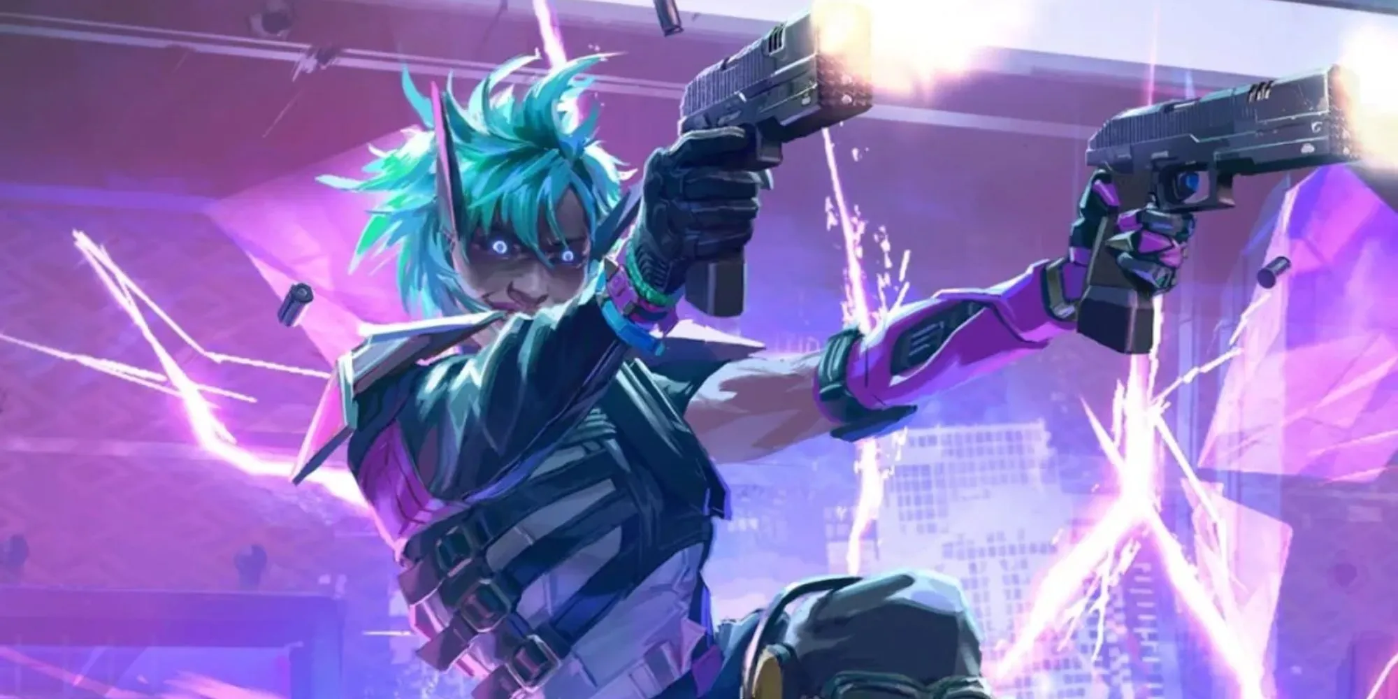 Nhân vật Alter trong Apex Legends đang cầm hai khẩu súng lục