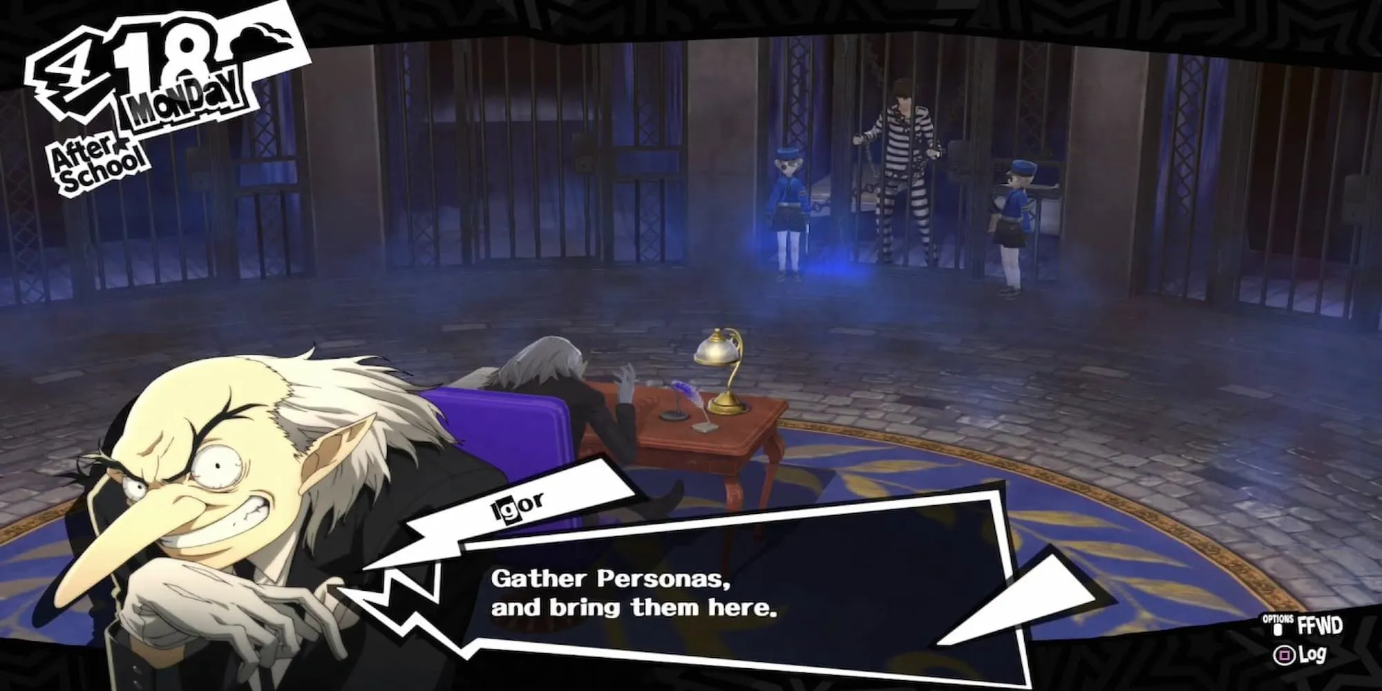 Persona 5 Royal: Hướng Dẫn Toàn Tập Confidant Igor (Fool Arcana) 1 Nhân vật chính trong Velvet Room đang nói chuyện với Igor trong Persona 5 Royal