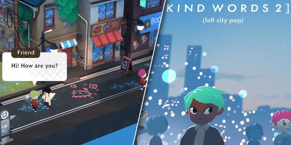 Nhân vật đang viết thư trong không gian ấm cúng của Kind Words 2