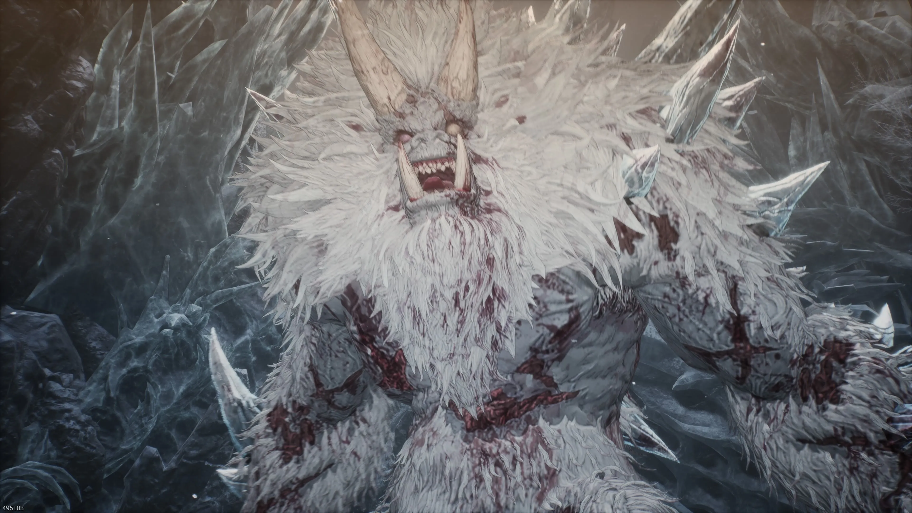 Nhân vật Khazan đối đầu với trùm Yetuga trong The First Berserker Khazan