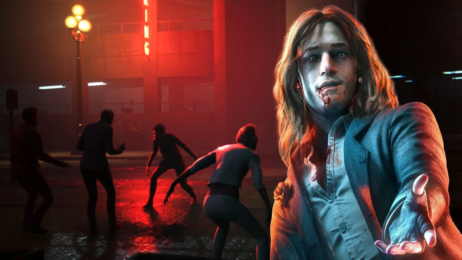 Nhân vật ma cà rồng và logo chính thức của Vampire The Masquerade Bloodlines 2