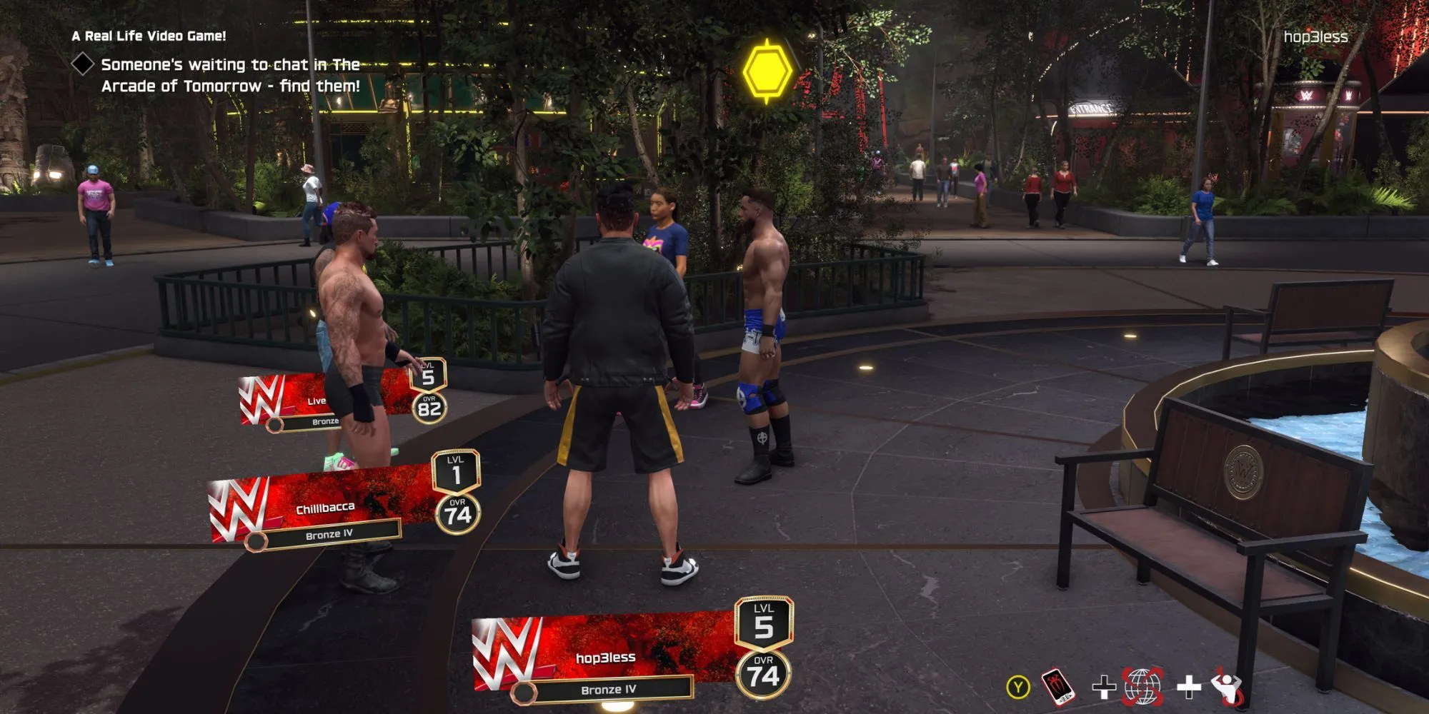 Nhân vật MySUPERSTAR đối mặt Austin Theory trong thế giới mở The Island của WWE 2K25