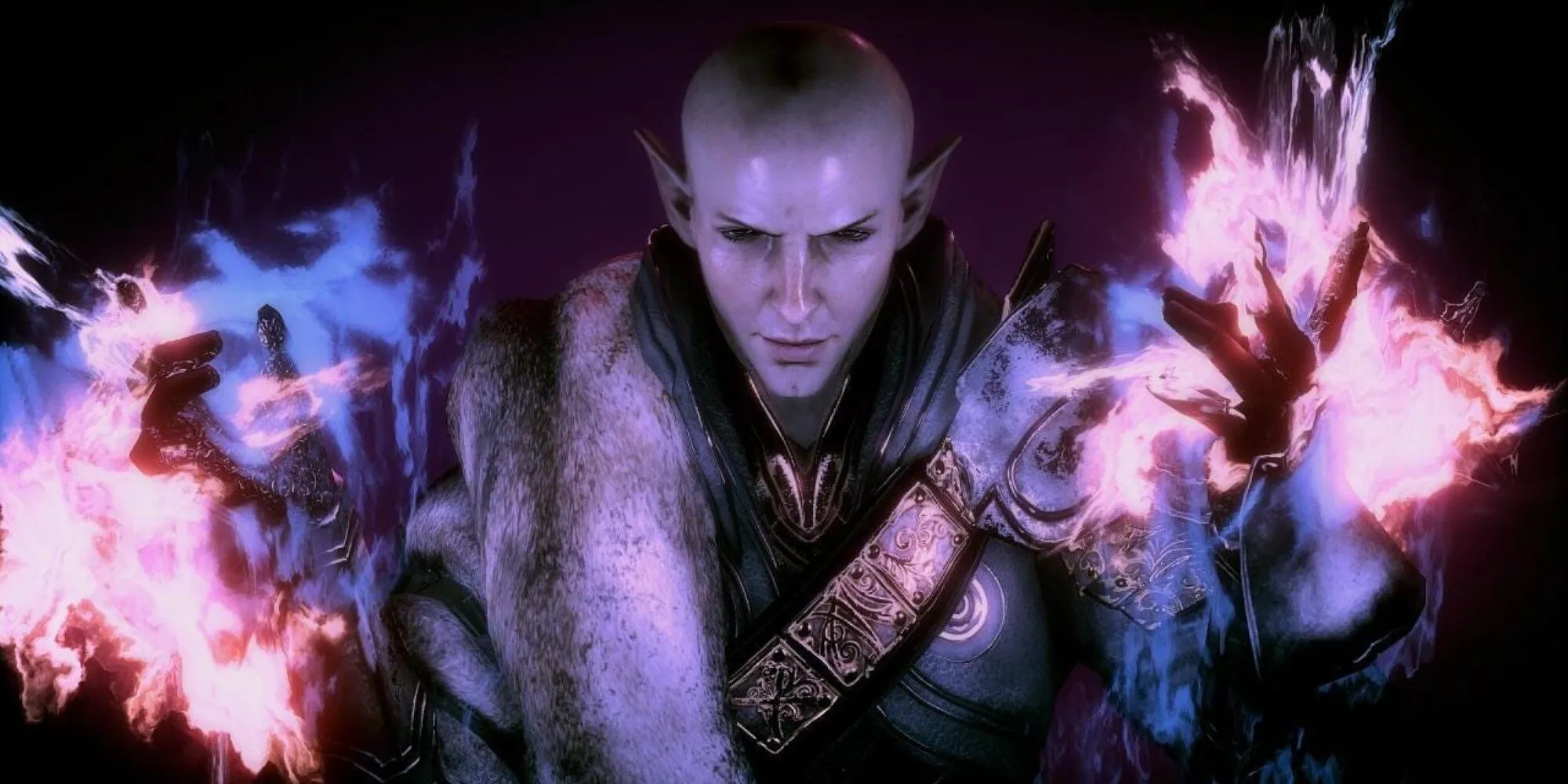 Nhân vật Solas trong Dragon Age: Inquisition của Bioware với ánh sáng phép thuật bao quanh