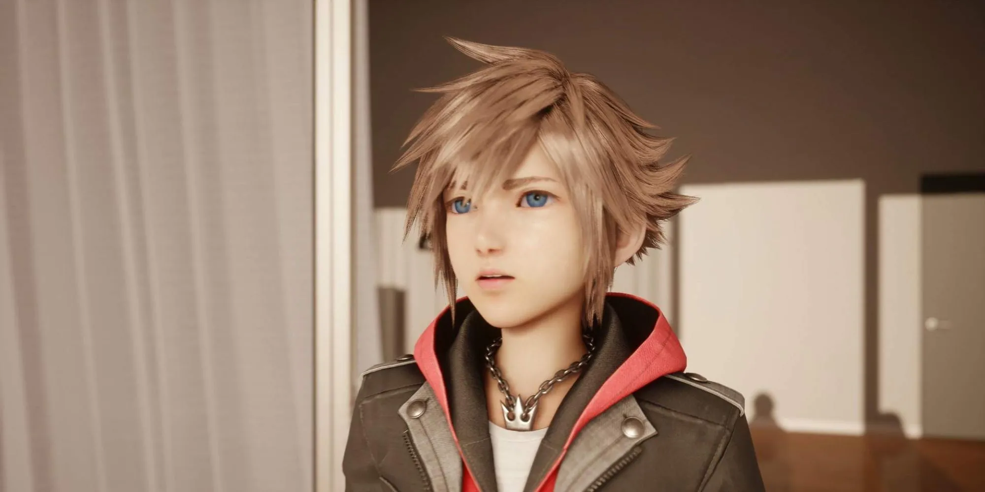 Nhân vật Sora trong Kingdom Hearts 4 với bối cảnh thế giới thực
