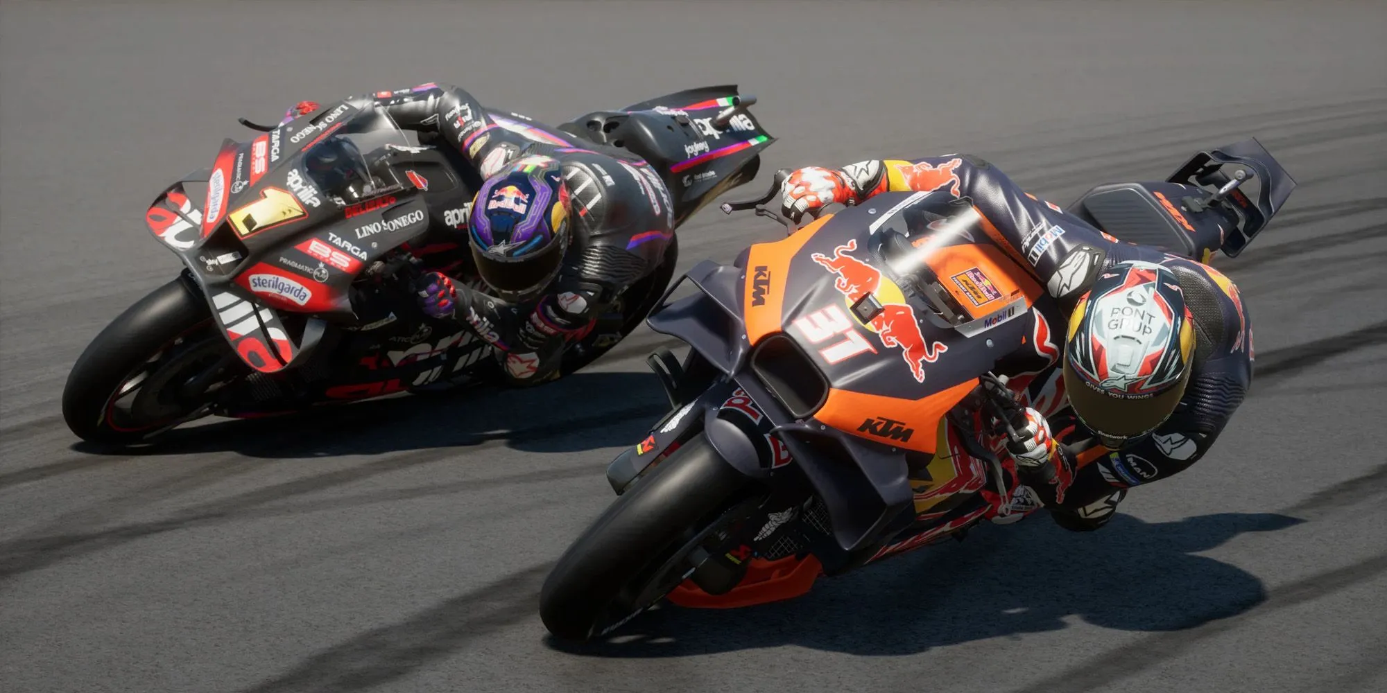 Pha cạnh tranh nảy lửa giữa các tay đua trong MotoGP 25, nhấn mạnh tính đối kháng và sự hấp dẫn của chế độ career mode.