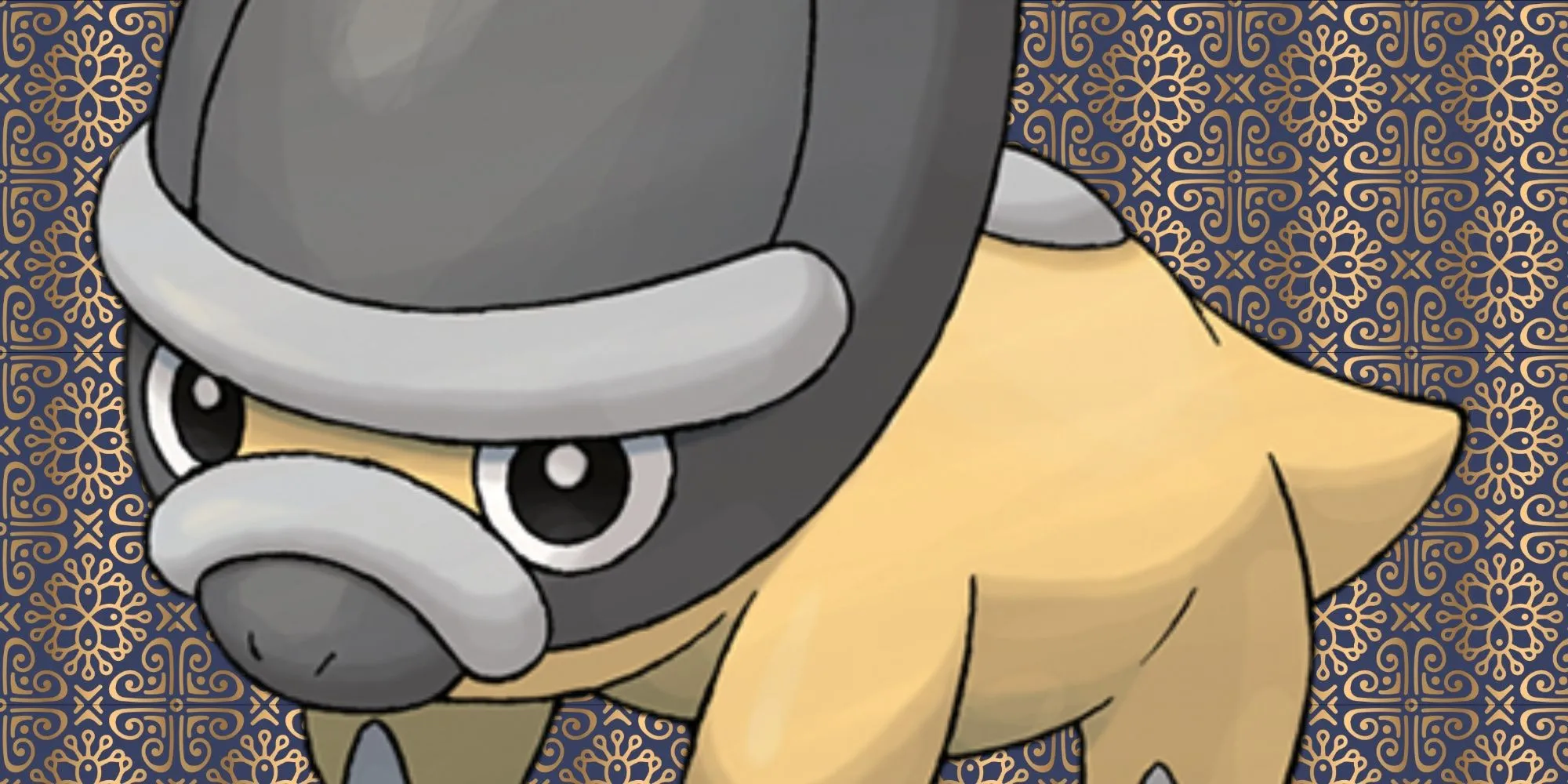 Pokémon Shieldon với khuôn mặt hình chiếc khiên chắc chắn
