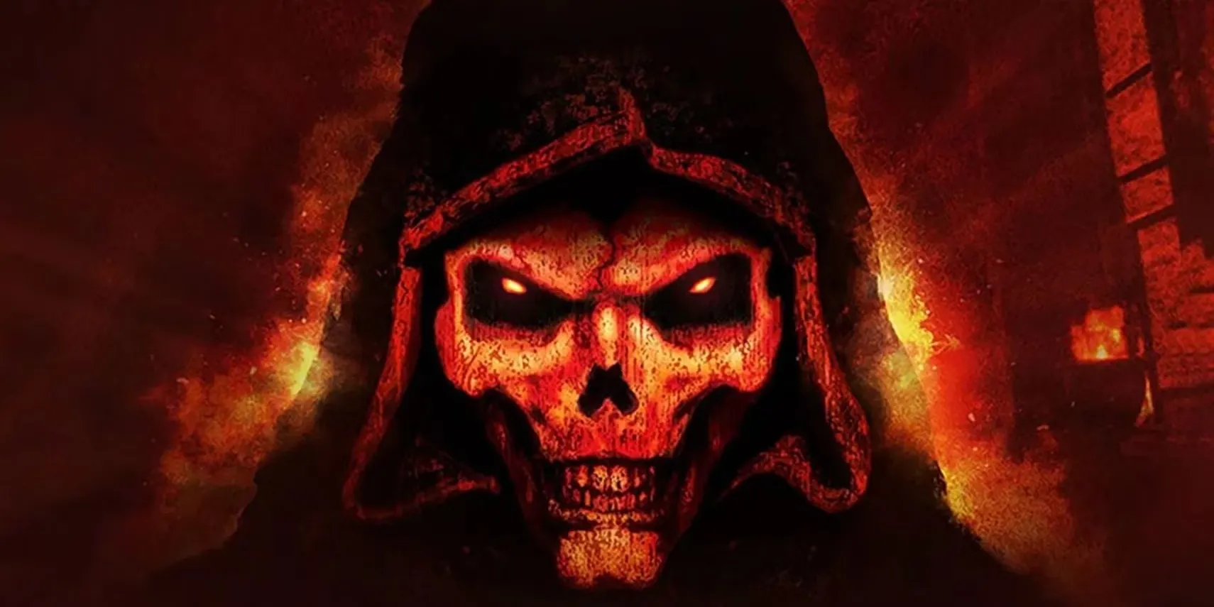 Poster Diablo 2 thể hiện không khí u tối và các nhân vật chính