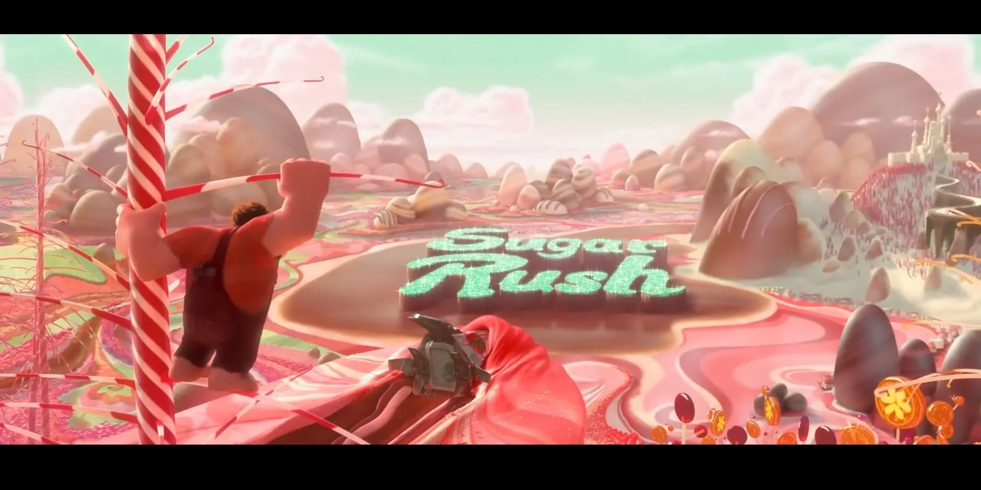 Ralph lạc vào thế giới game đua xe Sugar Rush đầy kẹo ngọt trong Wreck-It Ralph