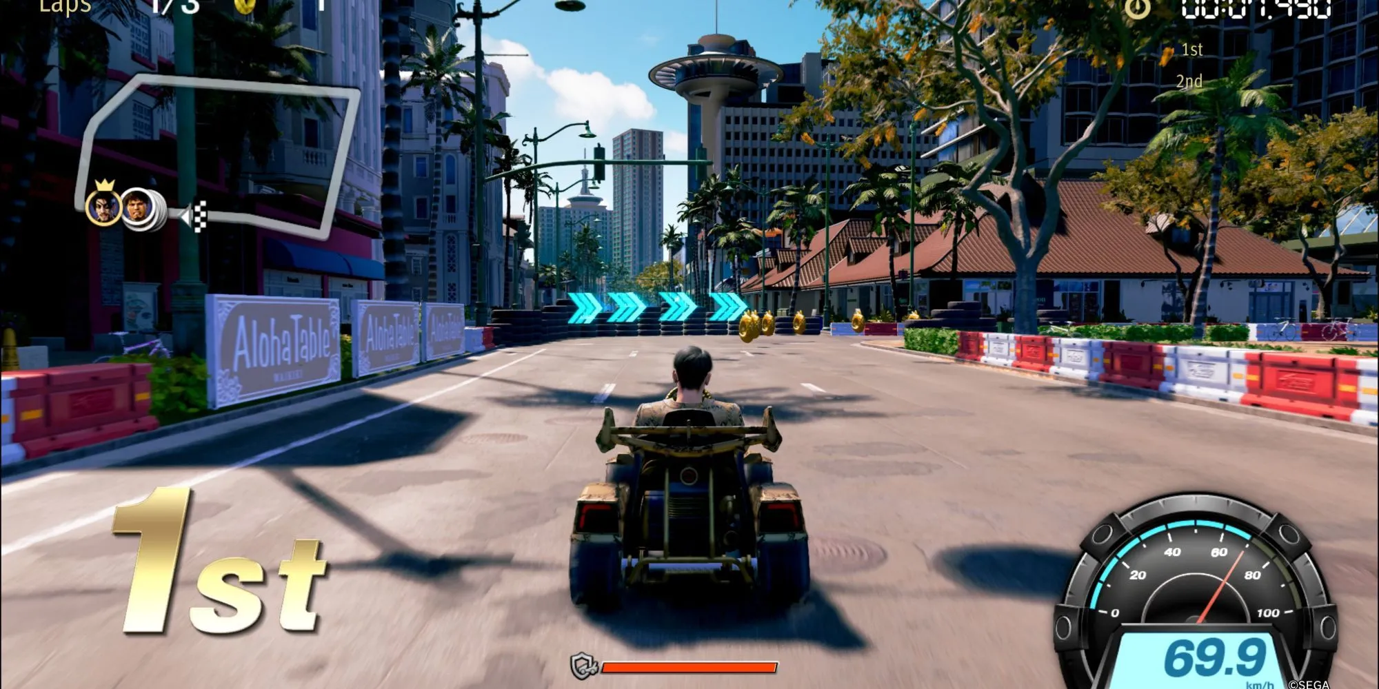 Ran NPC quản lý minigame Dragon Kart trong Like A Dragon Pirate Yakuza In Hawaii