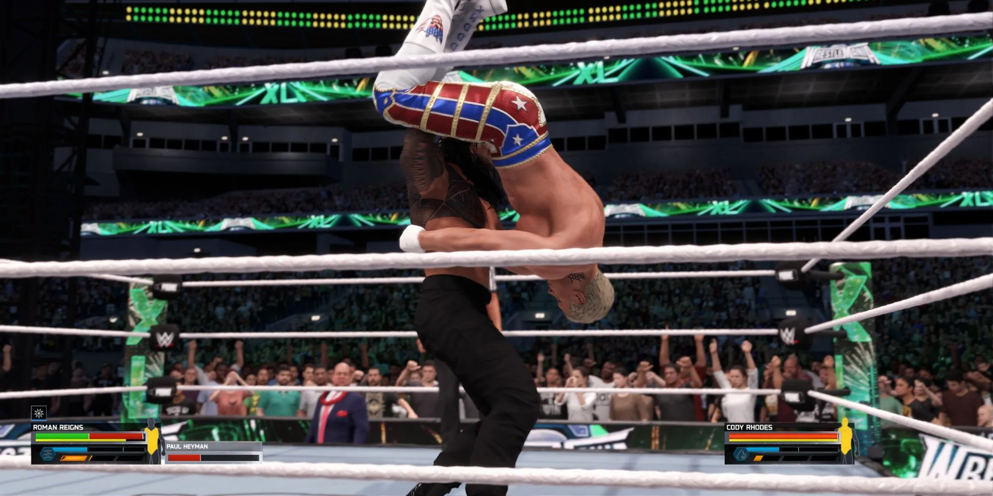Đánh giá WWE 2K25: Di sản Bloodline và Đấu vật đỉnh cao 1 Roman Reigns đối đầu Cody Rhodes trong một trận đấu căng thẳng của WWE 2K25 Showcase Mode The Bloodline