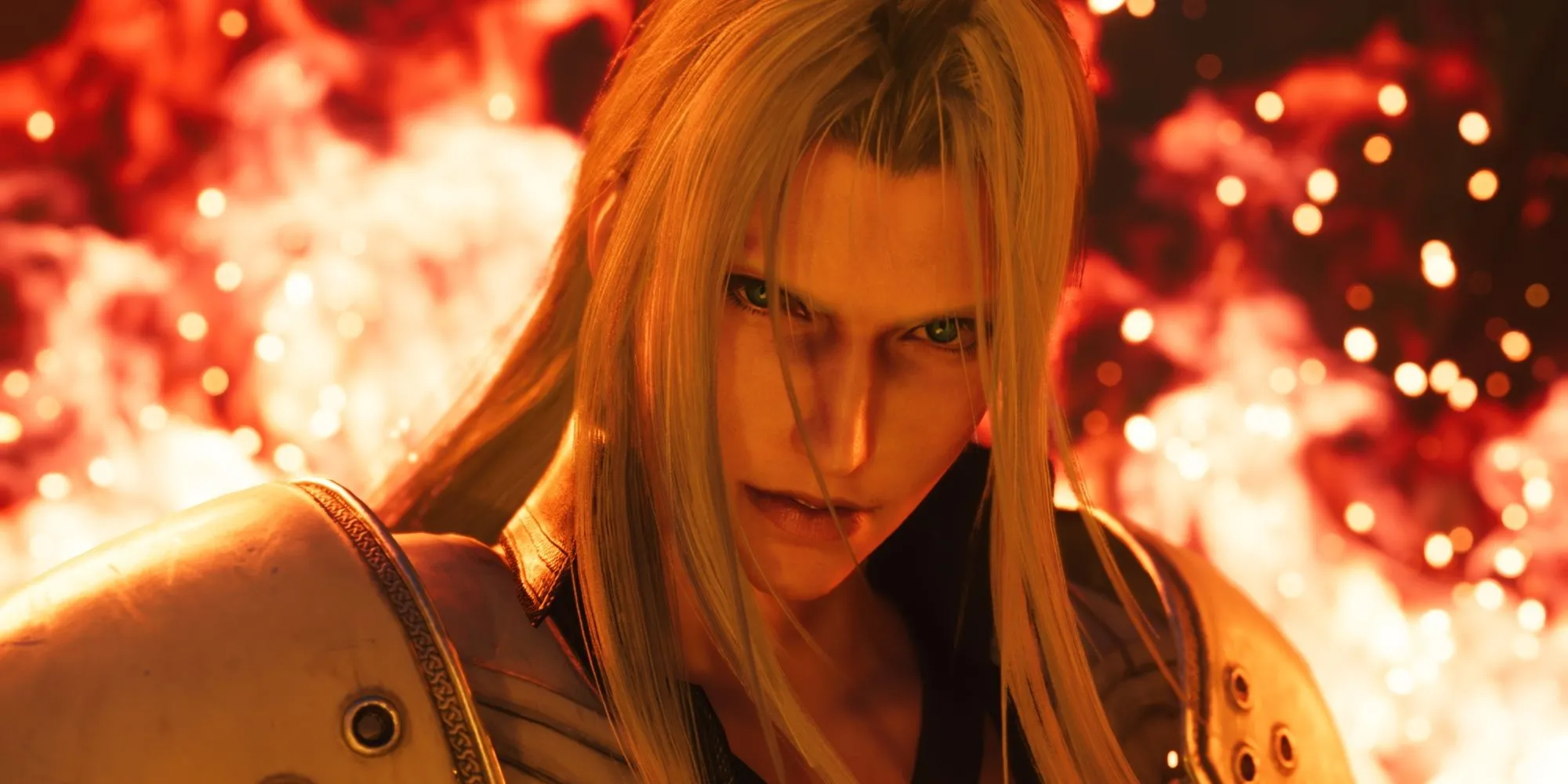 Sephiroth giữa biển lửa trong Final Fantasy