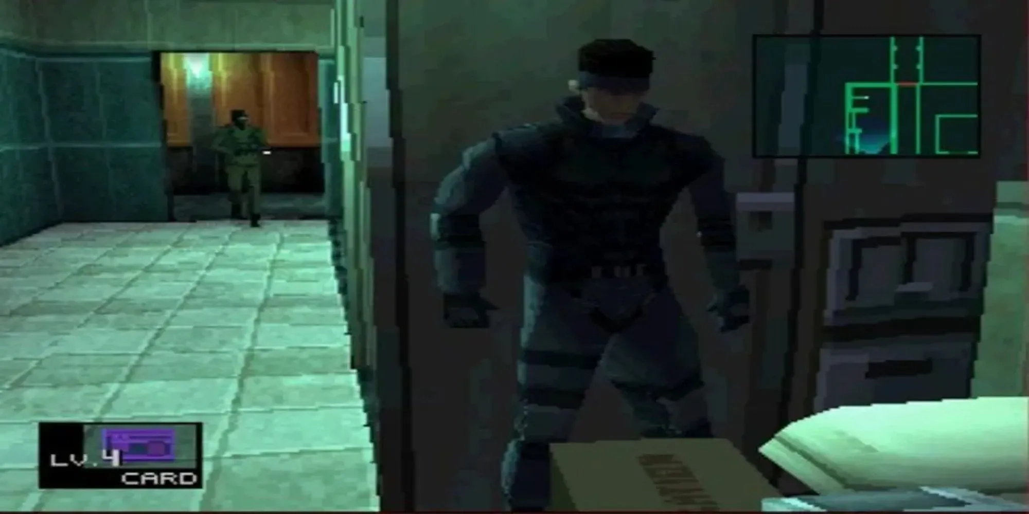 Solid Snake ẩn nấp trong Metal Gear Solid trên PS1