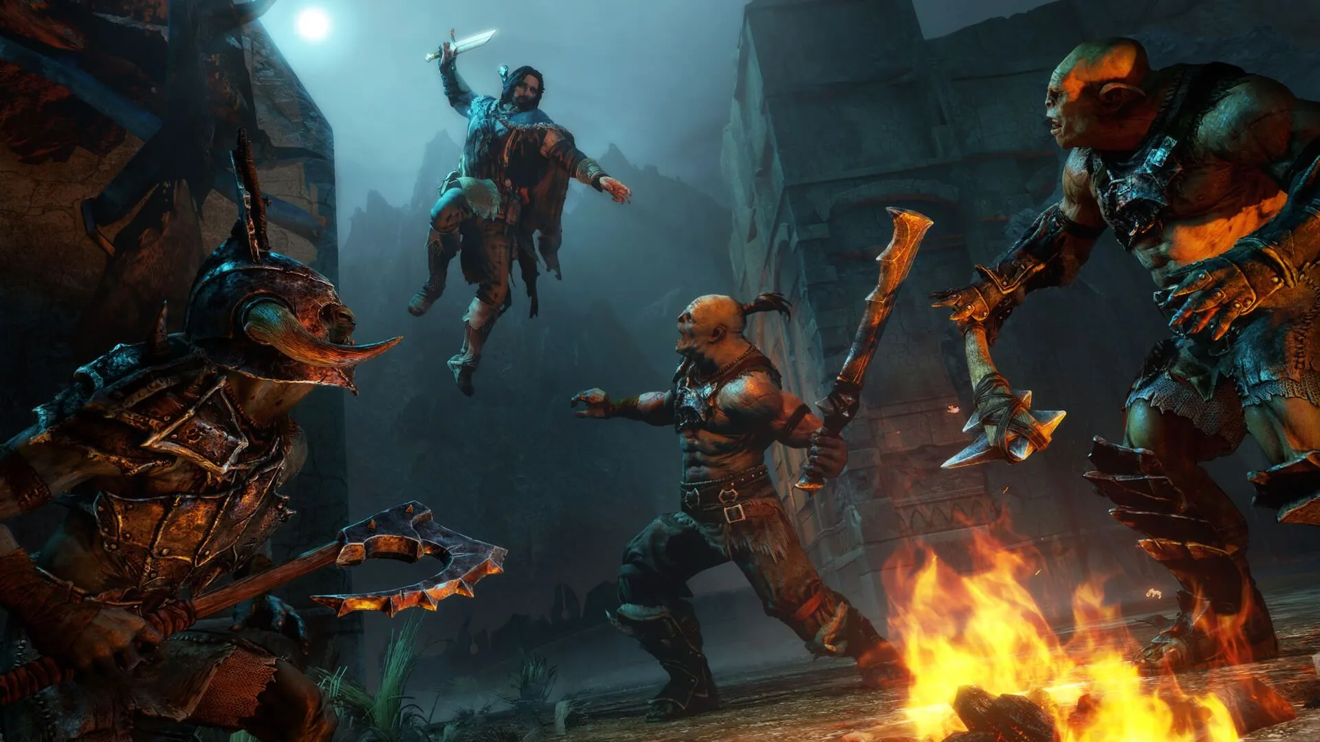 Warner Bros. Giữ Bằng Sáng Chế Nemesis Dù Monolith Đóng Cửa 1 Talion tung đòn cận chiến trong Middle-earth Shadow of Mordor