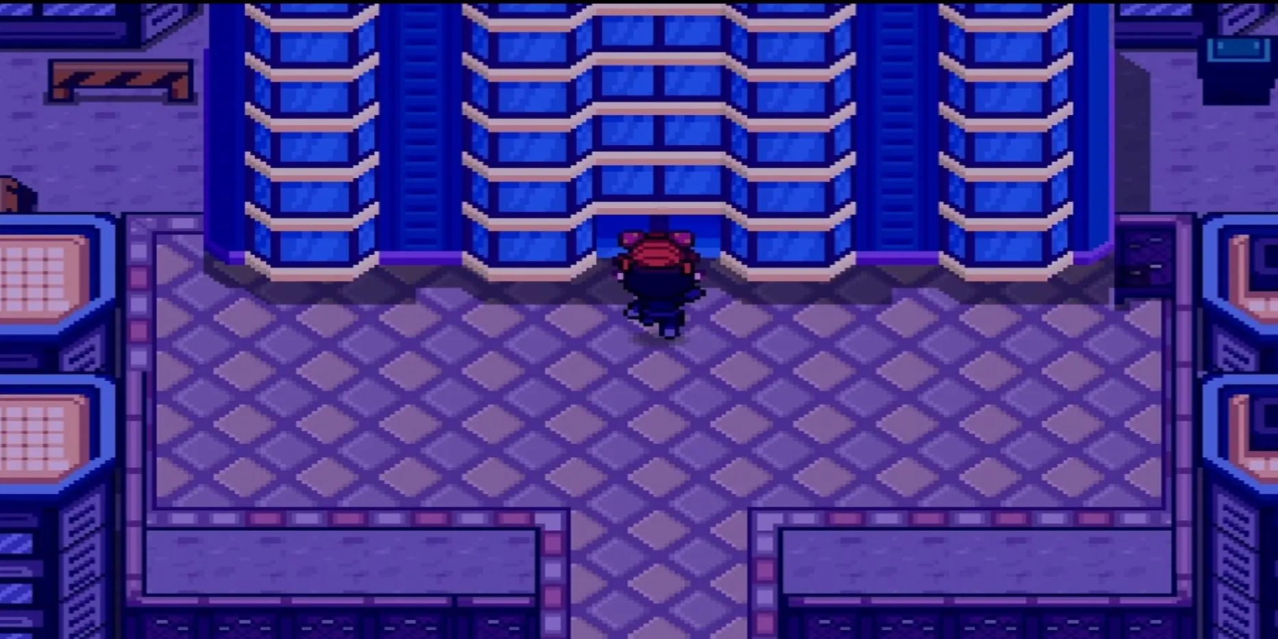 Thành phố Saffron bên ngoài Trụ sở chính của Silph Co. trong Pokemon Infinite Fusion