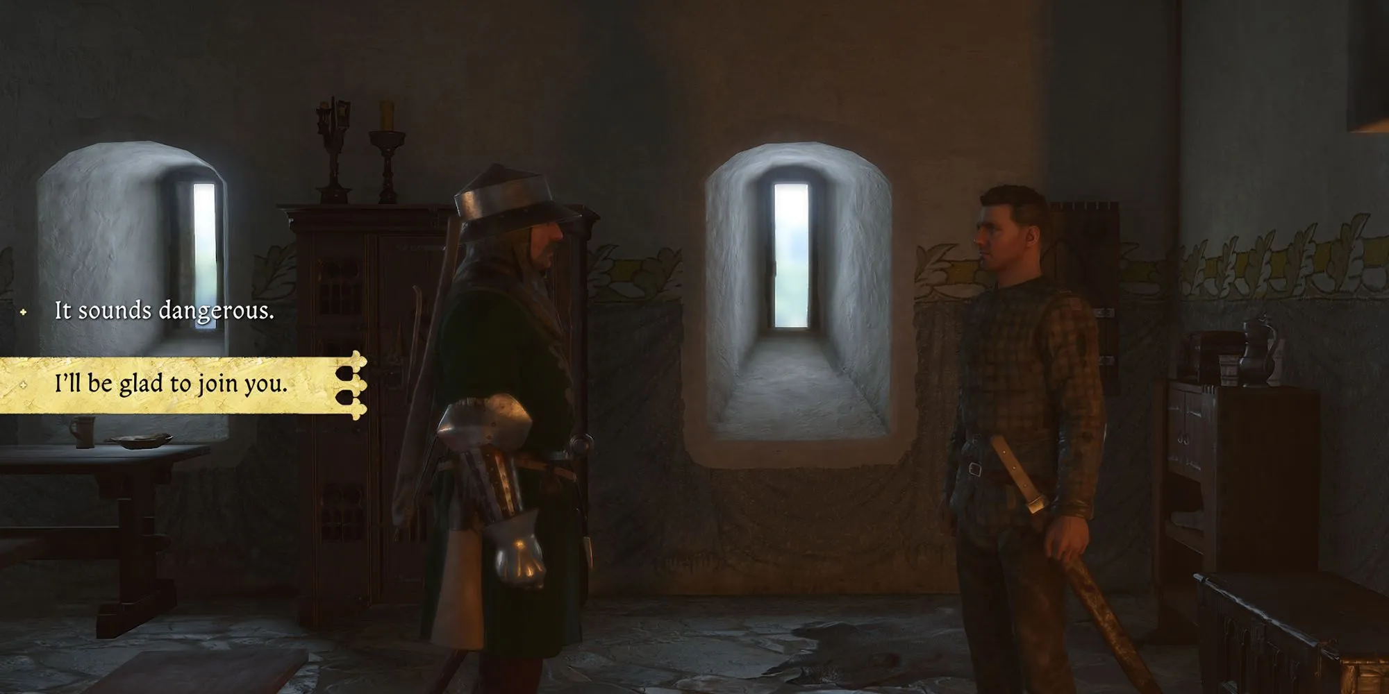 Hướng dẫn nhiệm vụ The Jaunt trong Kingdom Come Deliverance 2 1 Thảo luận với Đại úy Gnarly trong nhiệm vụ The Jaunt