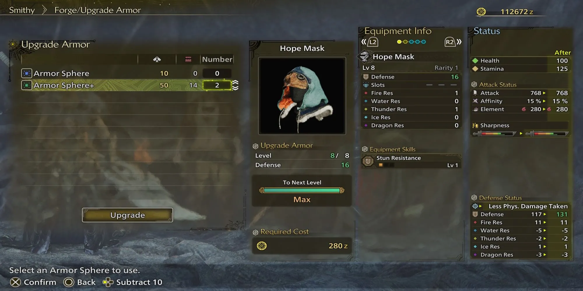 Thợ rèn đang nâng cấp giáp cho thợ săn trong Monster Hunter Wilds