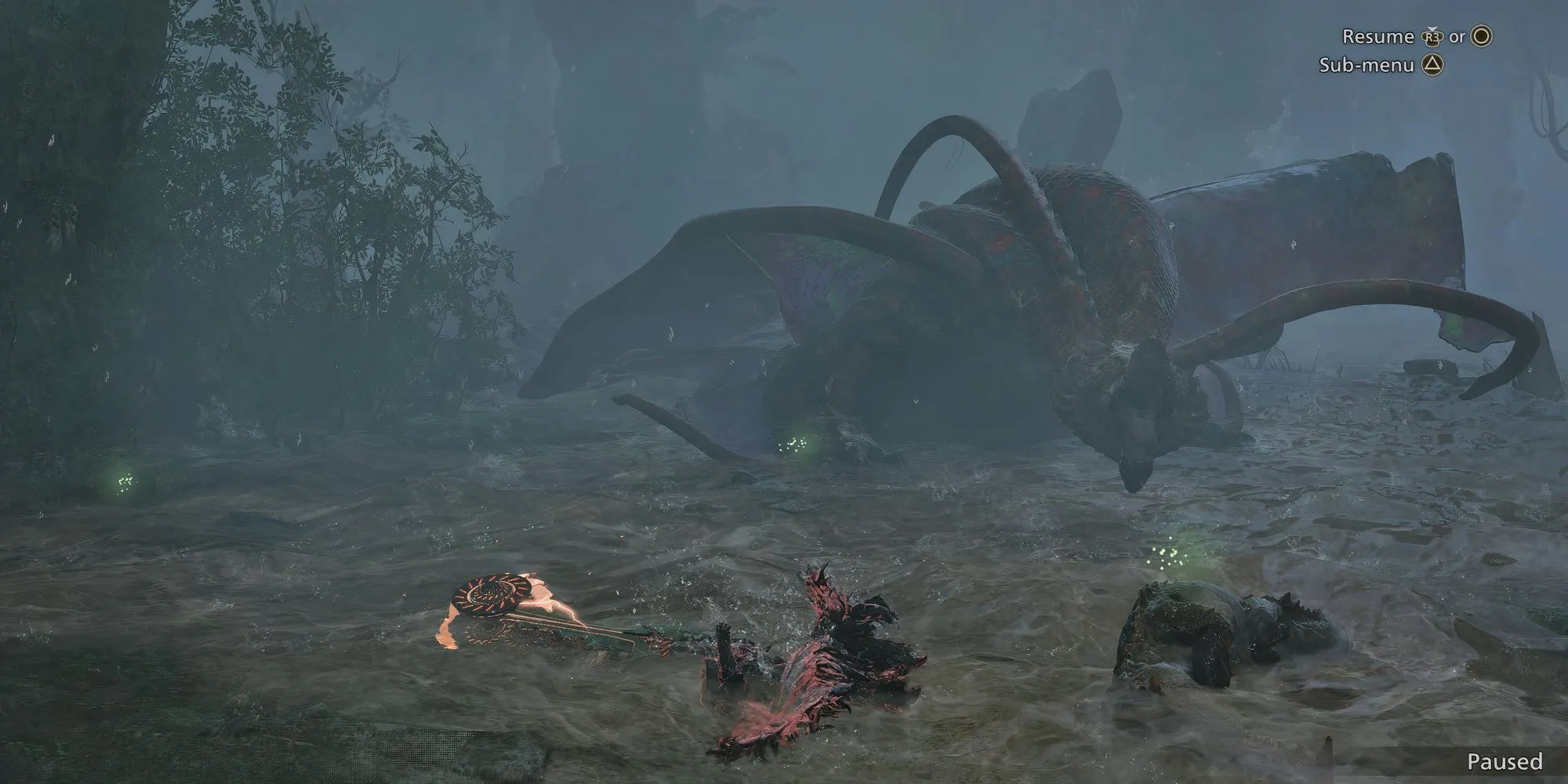 Thợ săn chiến đấu với Uth Duna trong Monster Hunter Wilds