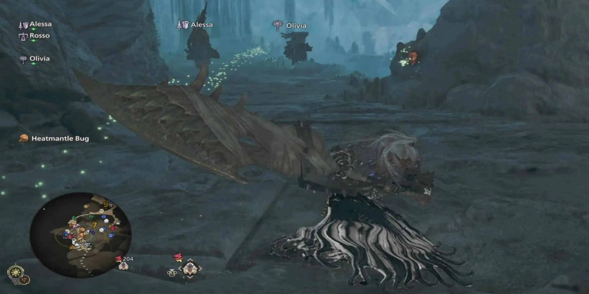 Thợ săn dùng kỹ năng Tackle bằng vai để tấn công quái vật trong Monster Hunter Wilds
