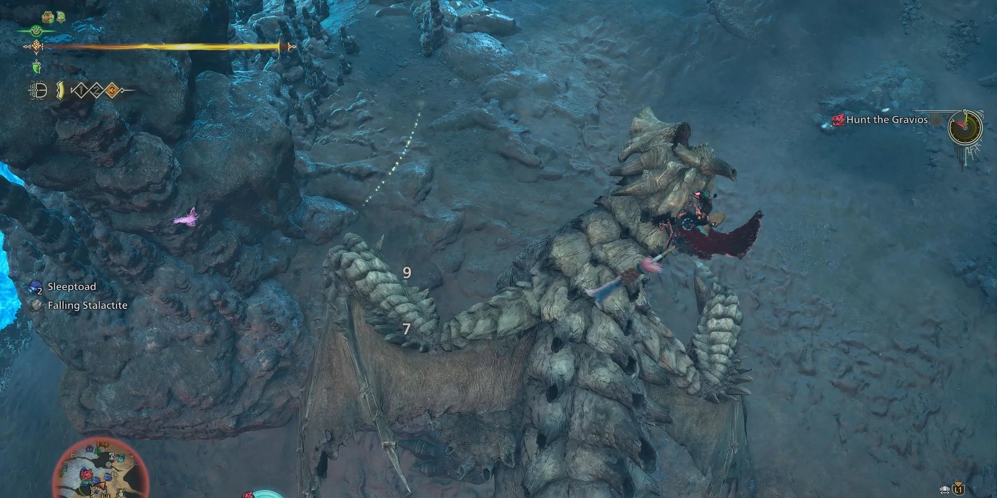 Chinh Phục Gravios Monster Hunter Wilds: Bí Kíp Toàn Diện 1 Thợ săn Monster Hunter Wilds chiến đấu với Gravios tập trung vào điểm yếu