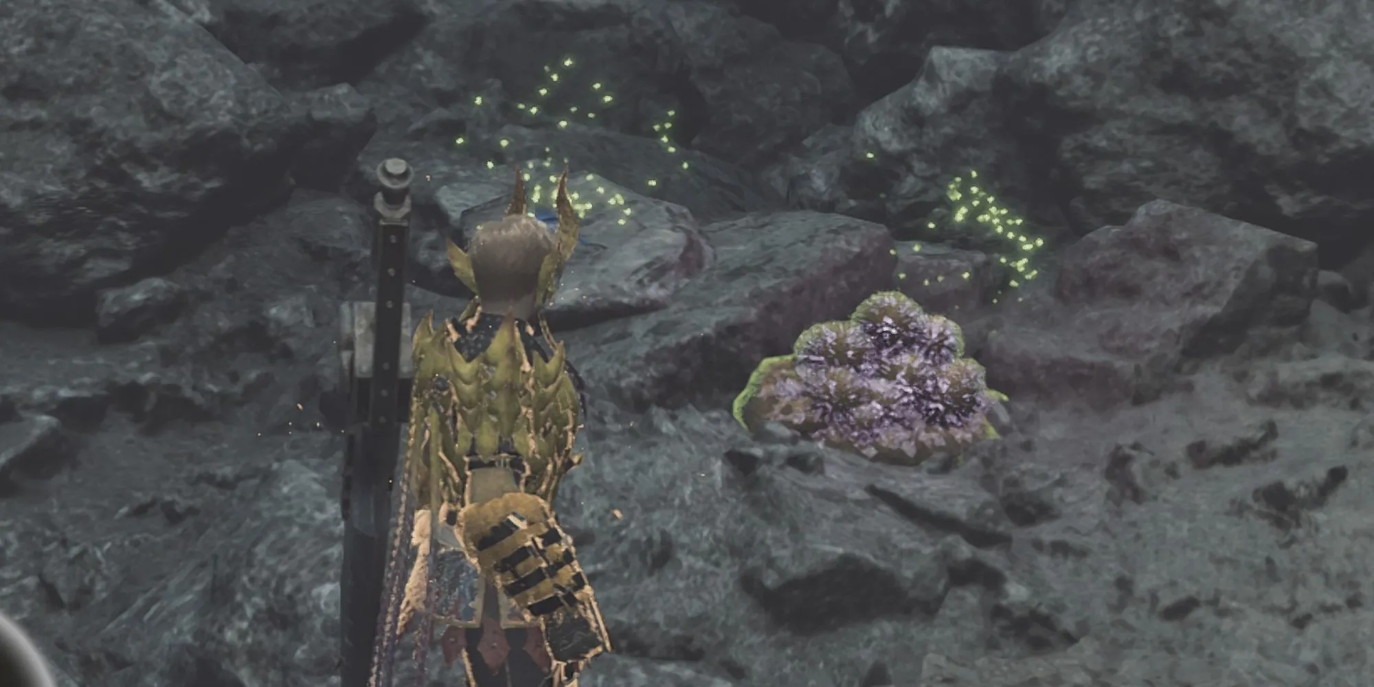 Thợ săn sử dụng Brightmoss từ Slinger để tấn công quái vật bay trong Monster Hunter Wilds.
