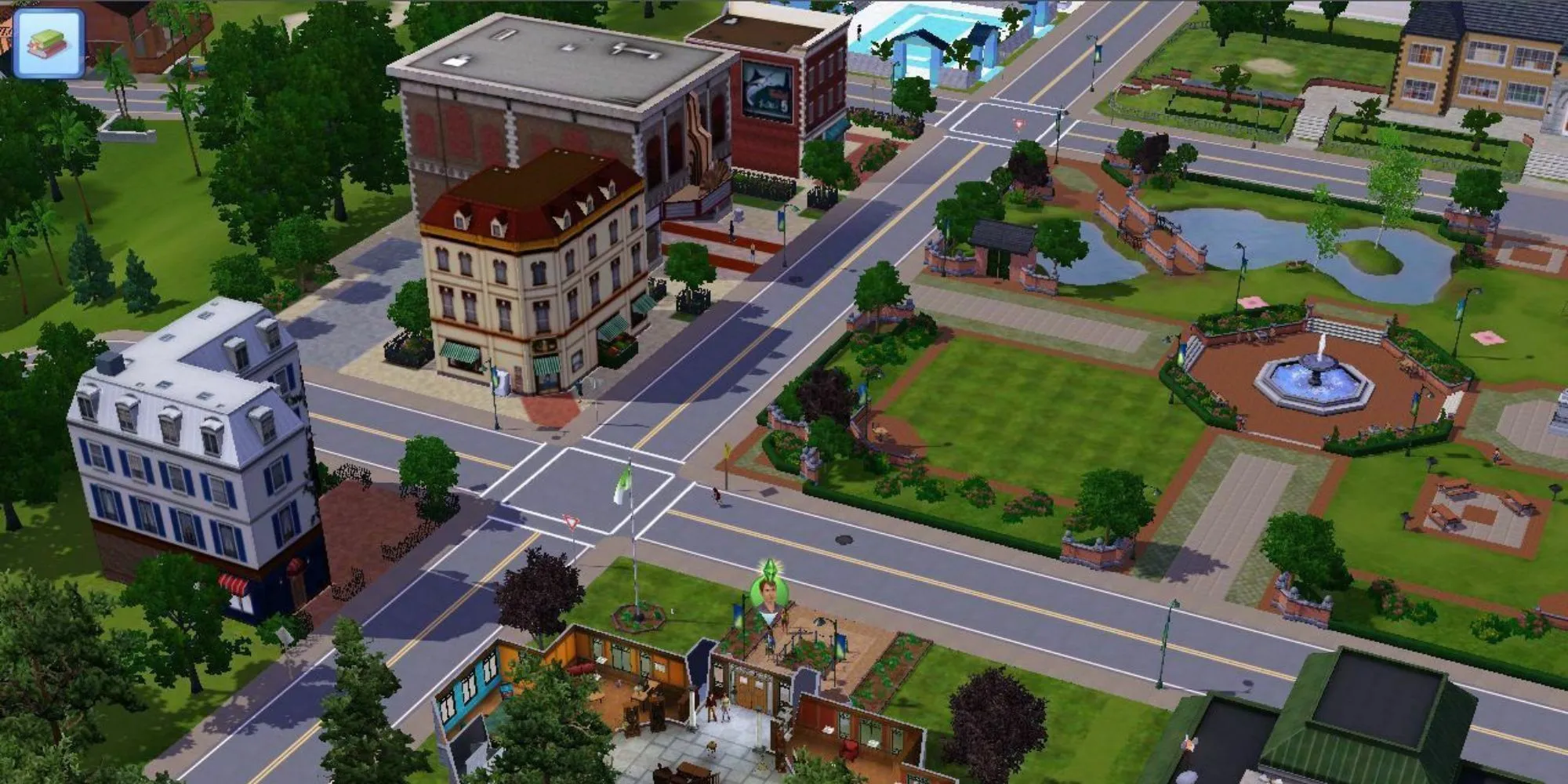 Toàn cảnh một khu phố sầm uất trong game mô phỏng The Sims 3