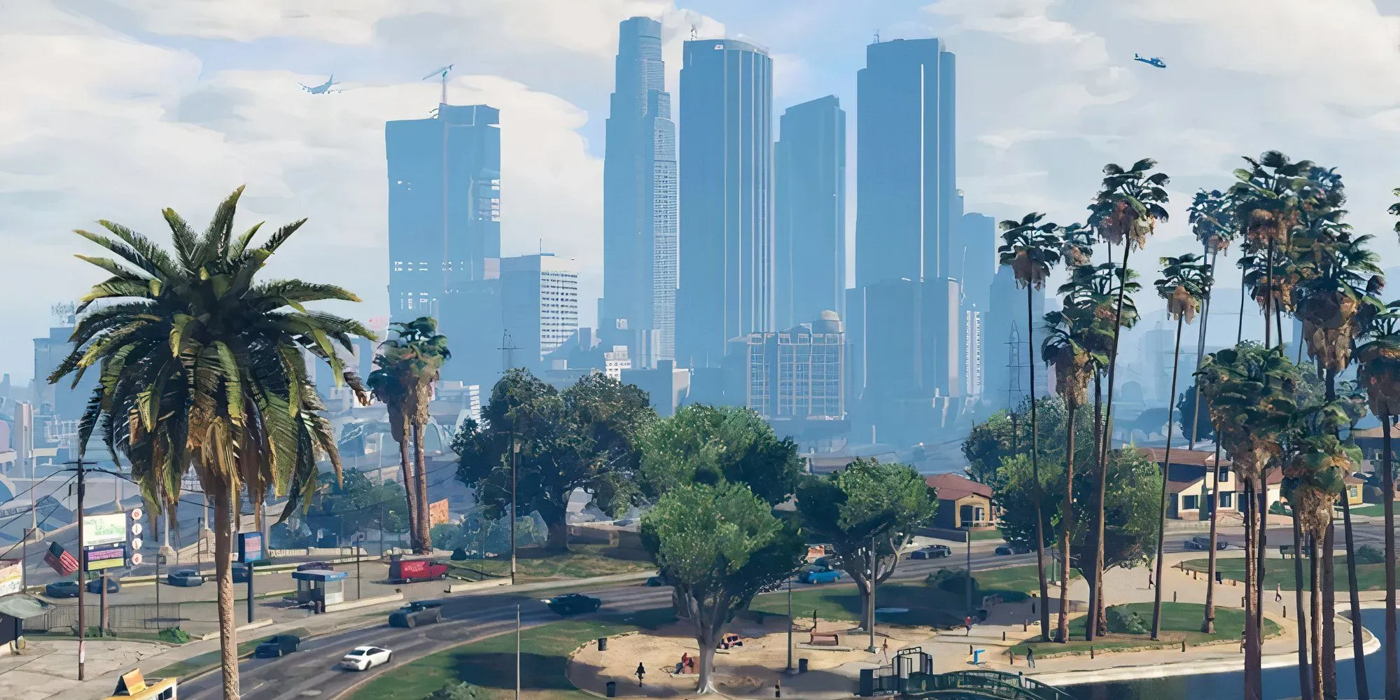 GTA Online: Biểu tình ảo, tiếng nói thật về giao thông đô thị 1 Toàn cảnh thành phố Los Santos trong Grand Theft Auto 5, nơi phản ánh các vấn đề giao thông đô thị.