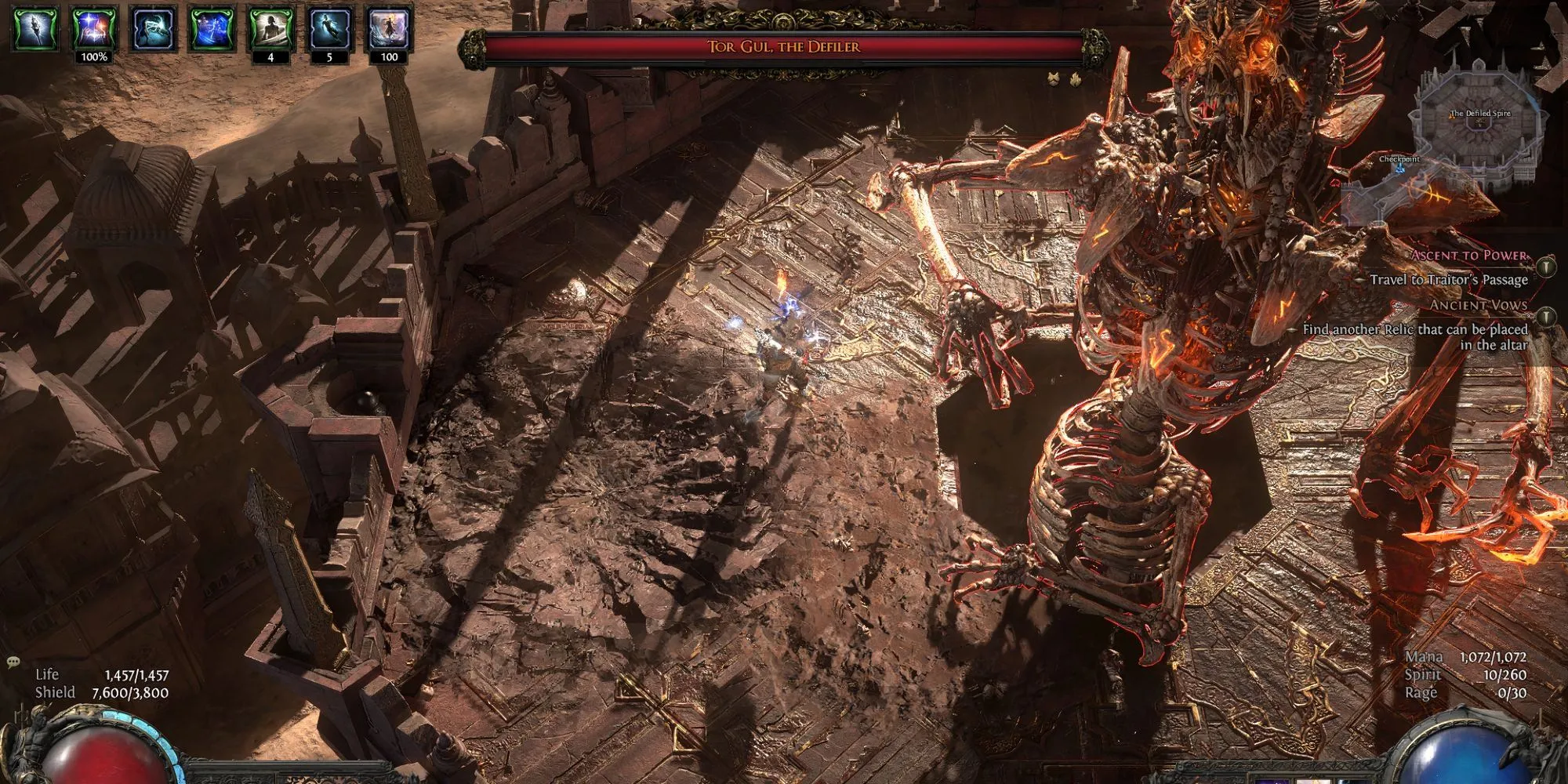 Tor Gul, The Defiler, một boss khổng lồ bất động trong Path of Exile II Act 2