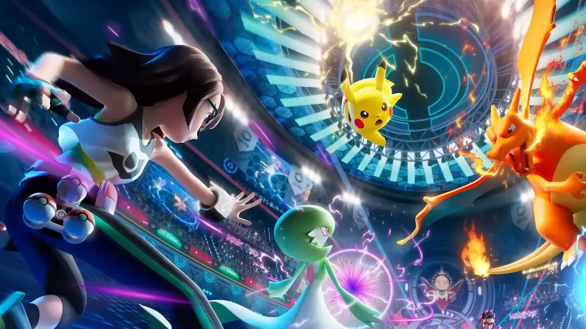 Pokemon Champions: Game Đấu Pokemon Mới Đổ Bộ Switch & Mobile 1 Trận chiến đỉnh cao trong Pokemon Champions giữa Mega Charizard X và Tera Pikachu