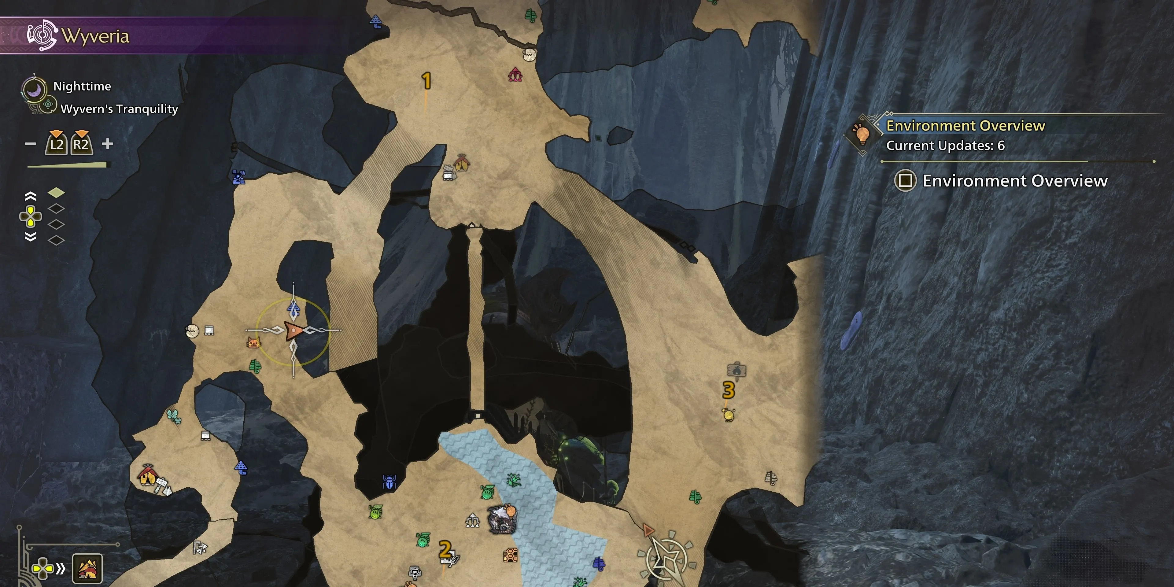 Vị trí tìm Gillopod trong Monster Hunter Wilds gần Trại Tạm Thời Crumbling Structures