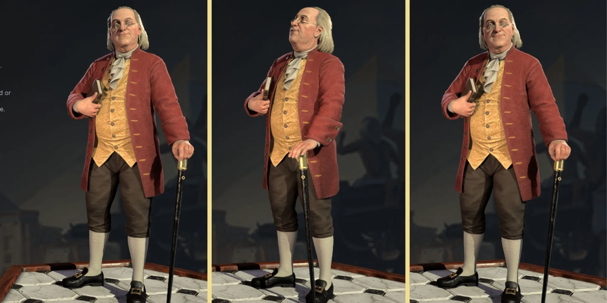 Benjamin Franklin trong Civilization VII, chân dung nhà phát minh
