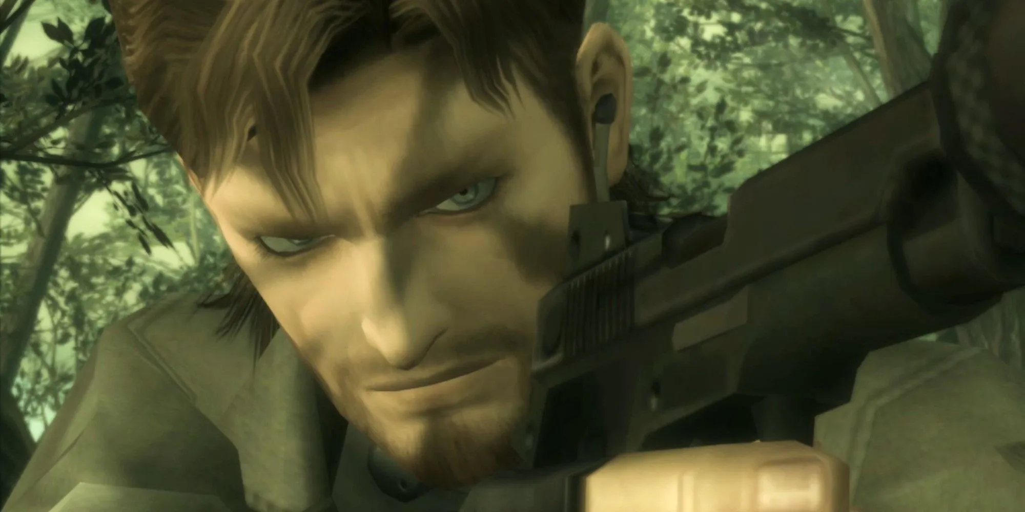 Big Boss ẩn mình trong rừng ở Metal Gear Solid 3, game tàng hình với camera cố định